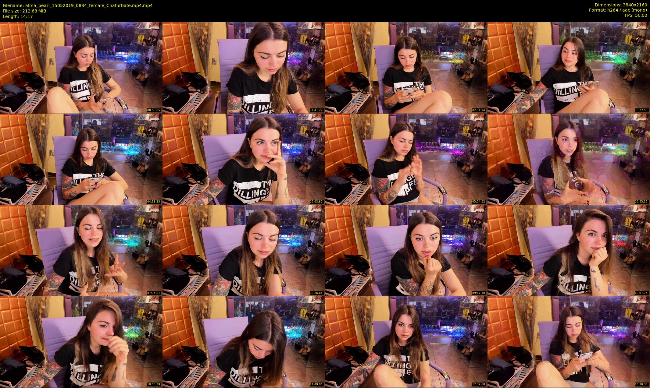 alma_pearl — 15 minute Chaturbate female cam show recording, 4K, May 15, 2019