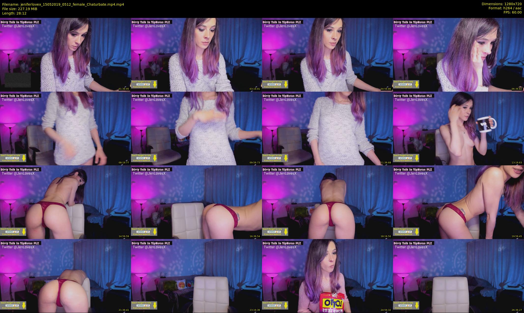 jeniferlovex — 29 minute Chaturbate female cam show recording, 720p, May 15, 2019