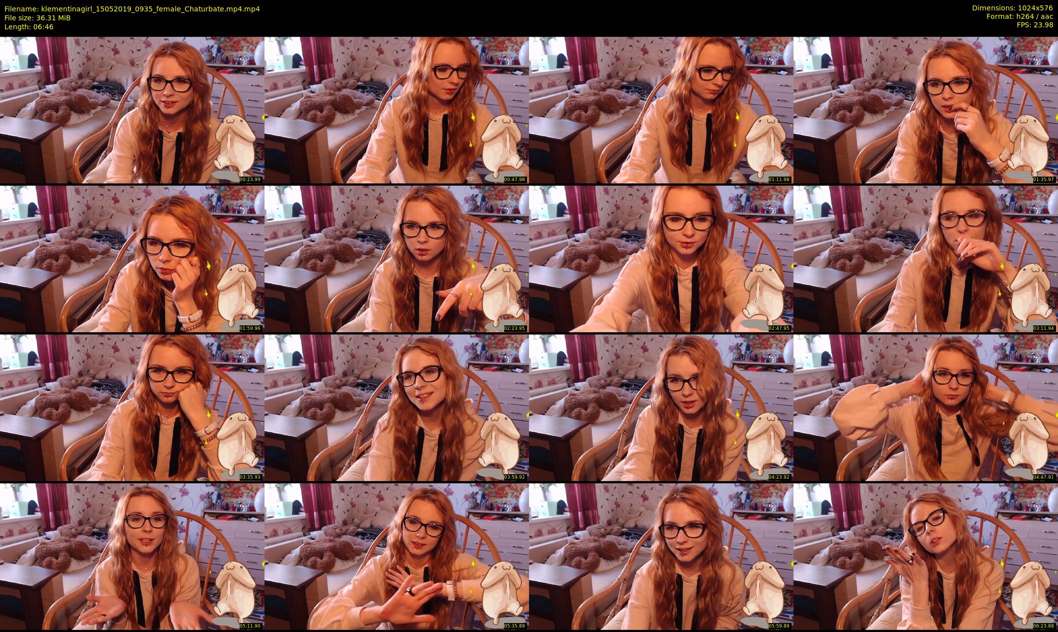 klementinagirl — 7 minute Chaturbate female cam show recording, 480p, May 15, 2019
