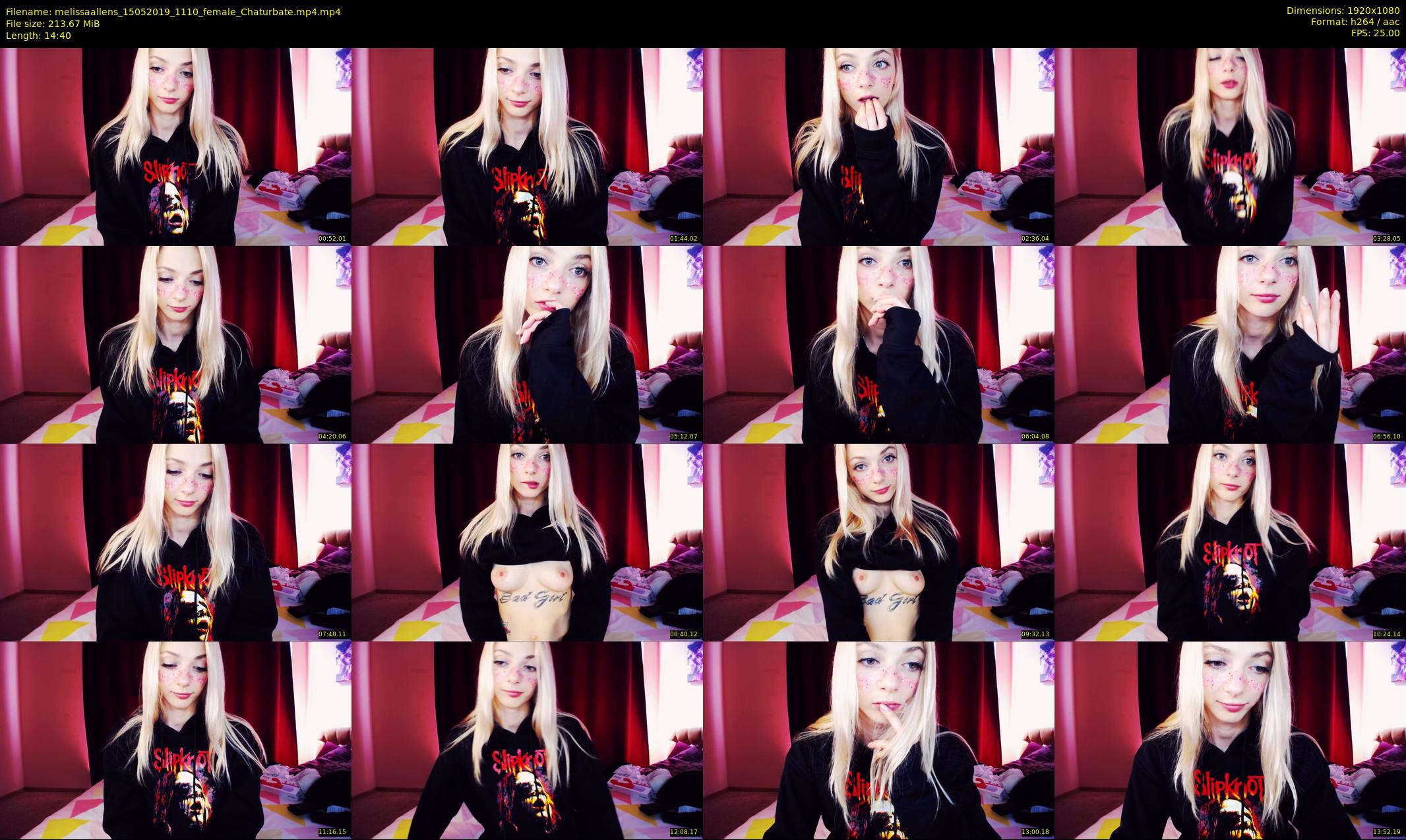 melissaallens — 15 minute Chaturbate female cam show recording, 1080p, May 15, 2019