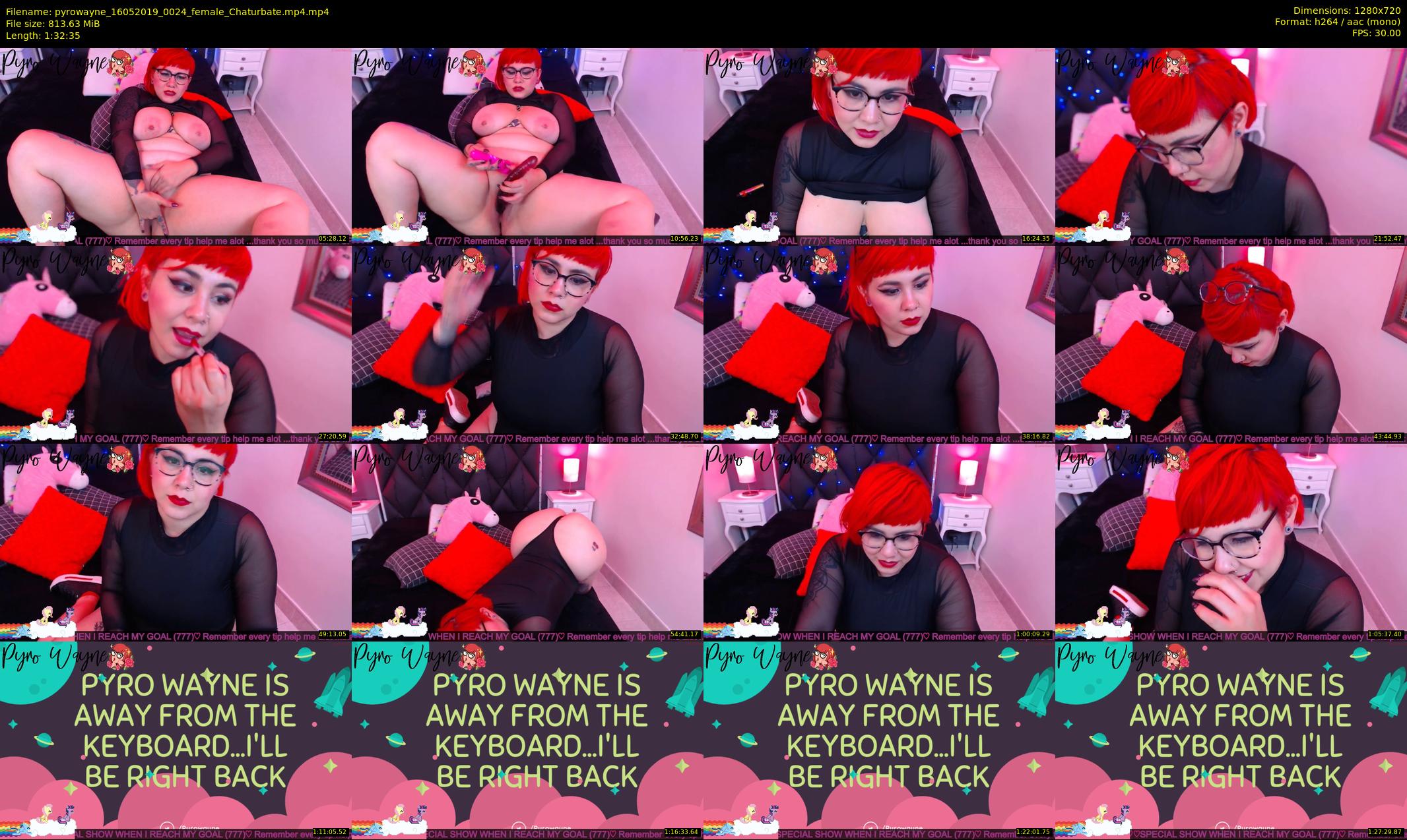 pyrowayne — 93 minute Chaturbate female cam show recording, 720p, May 16, 2019