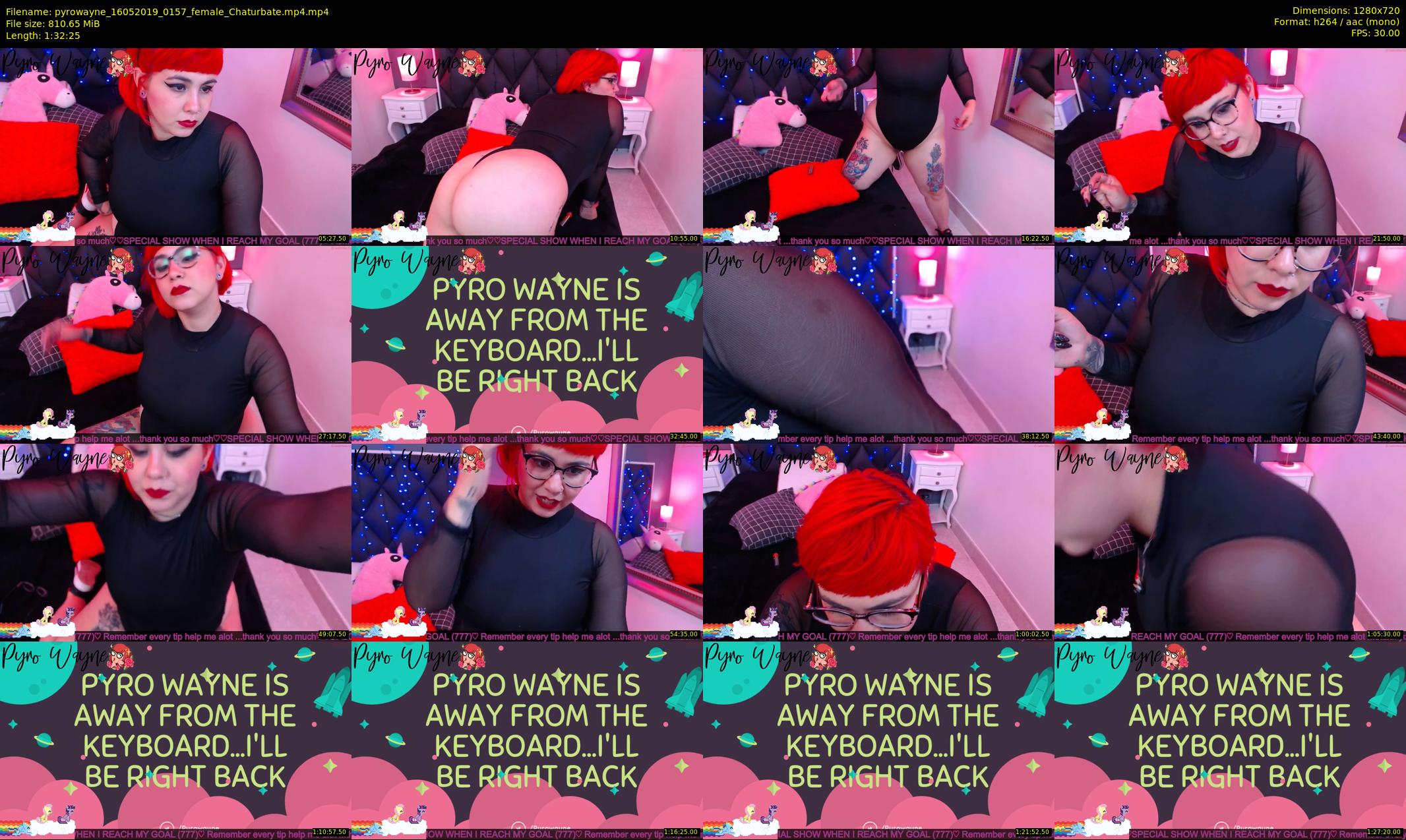 pyrowayne — 93 minute Chaturbate female cam show recording, 720p, May 16, 2019