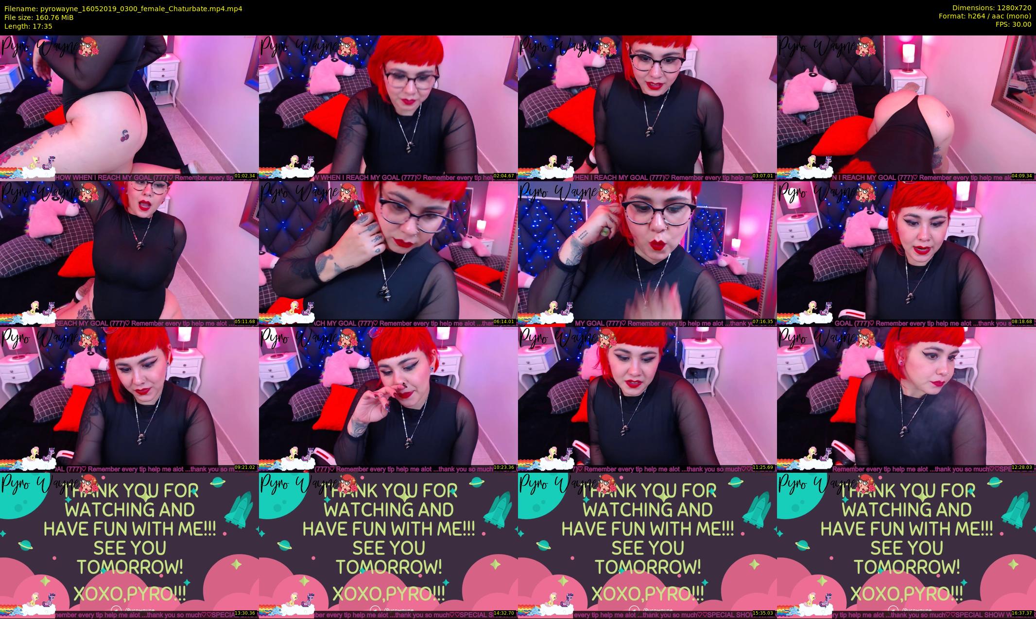 pyrowayne — 18 minute Chaturbate female cam show recording, 720p, May 16, 2019