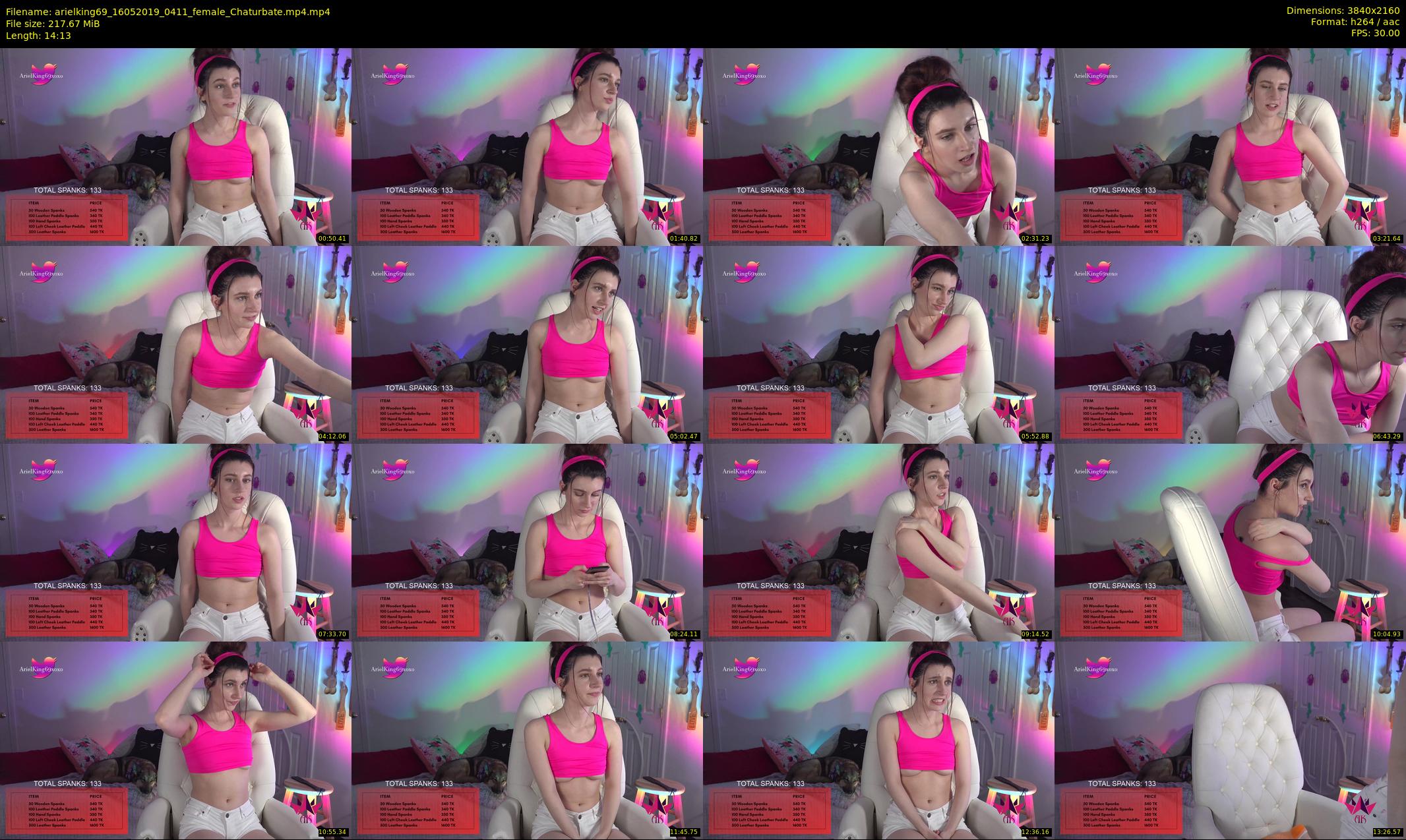 arielking69 — 15 minute Chaturbate female cam show recording, 4K, May 16, 2019