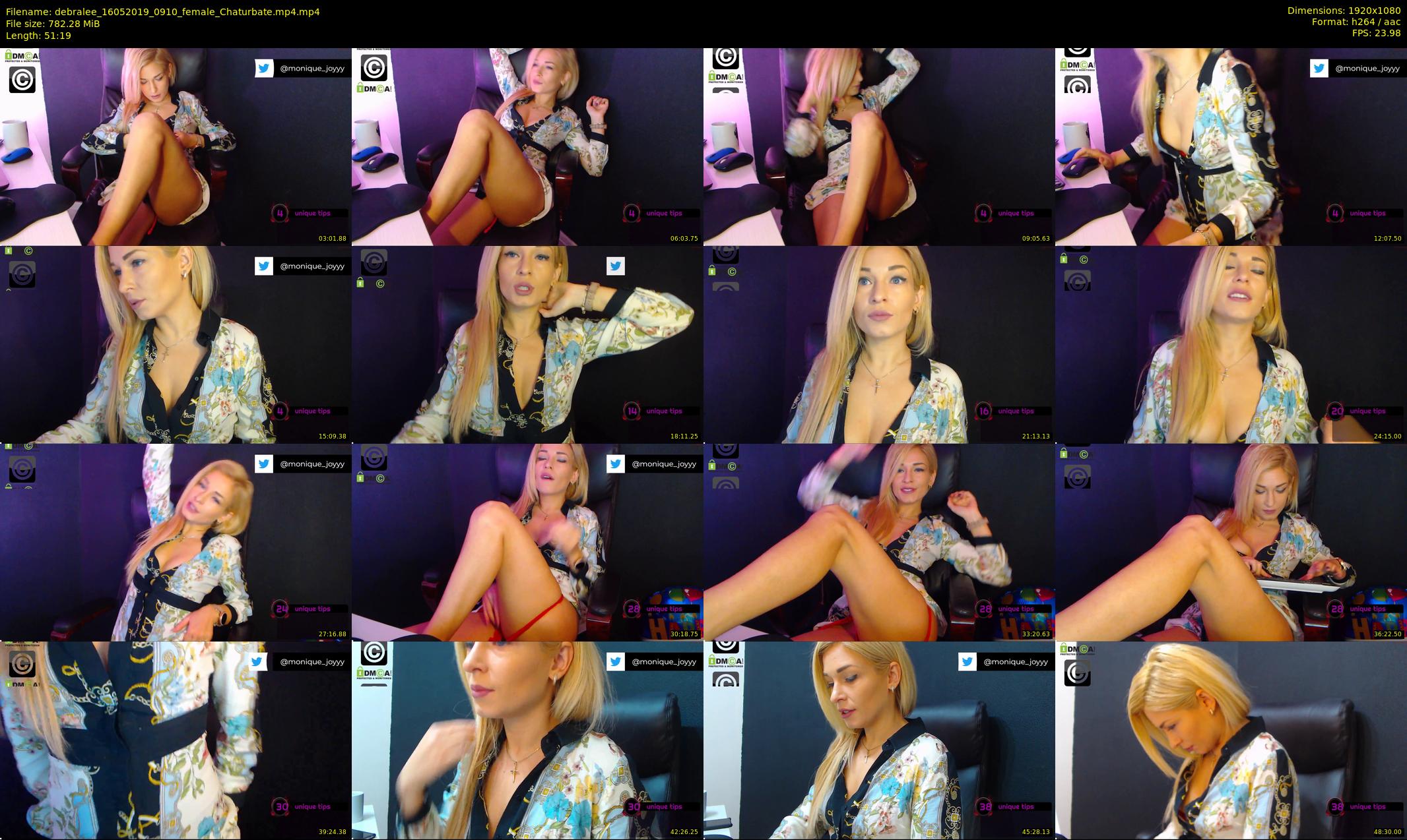 debralee — 52 minute Chaturbate female cam show recording, 1080p, May 16, 2019