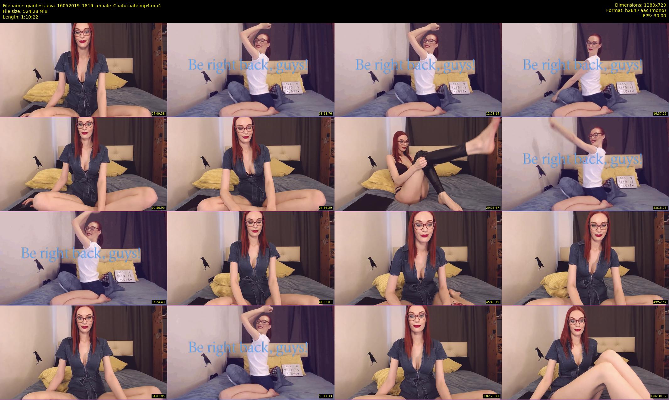 giantess_eva — 71 minute Chaturbate female cam show recording, 720p, May 16, 2019