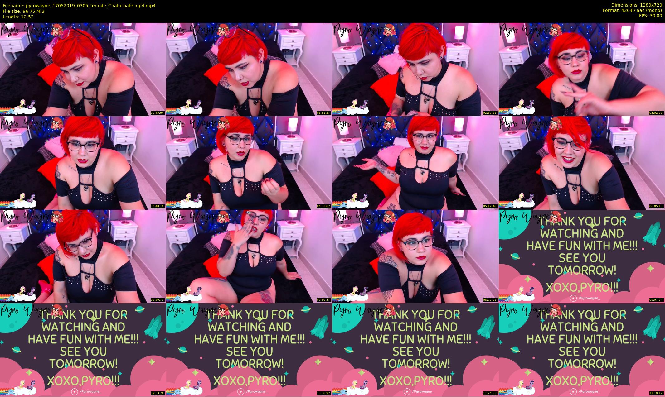 pyrowayne — 13 minute Chaturbate female cam show recording, 720p, May 17, 2019