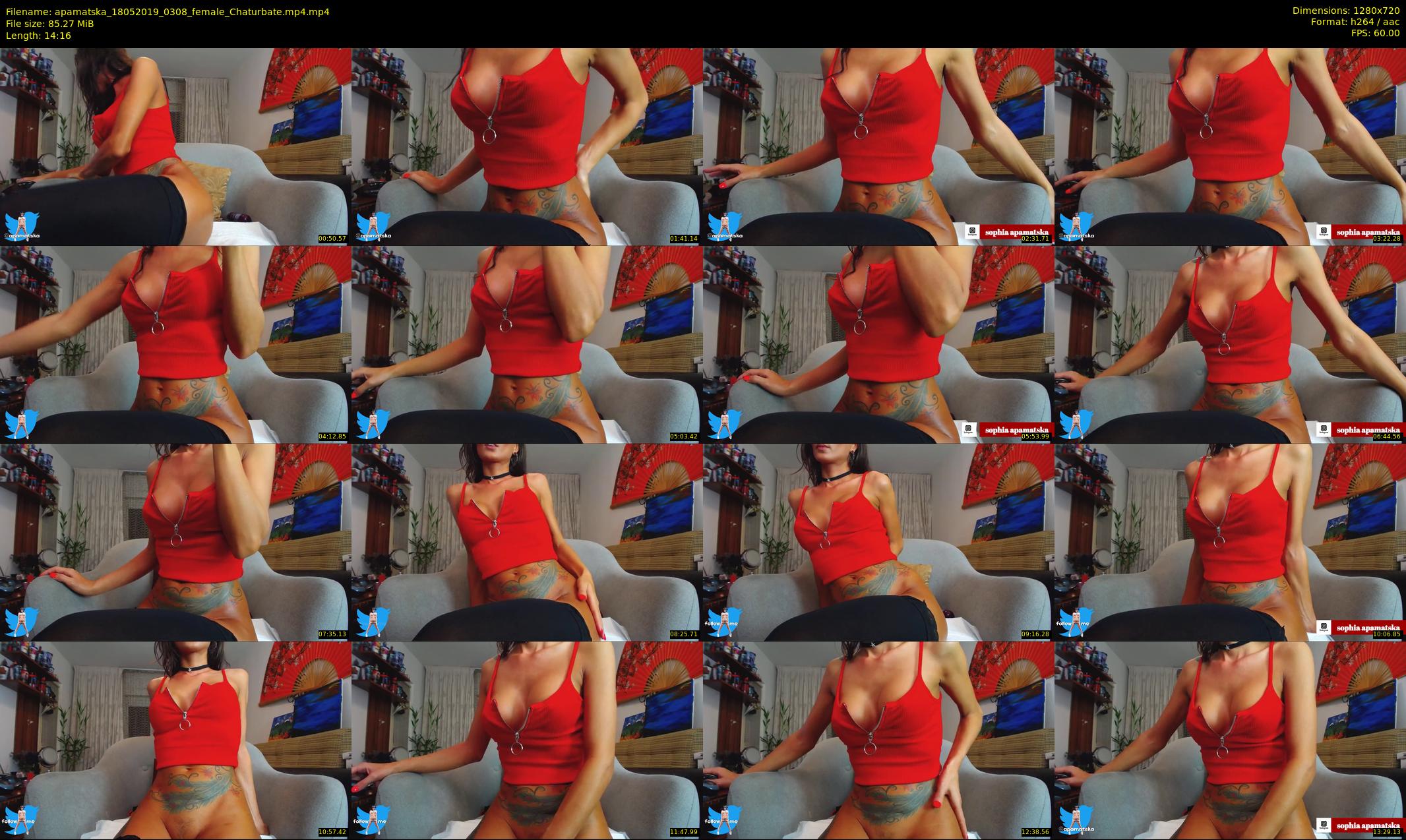 apamatska — 15 minute Chaturbate female cam show recording, 720p, May 18, 2019