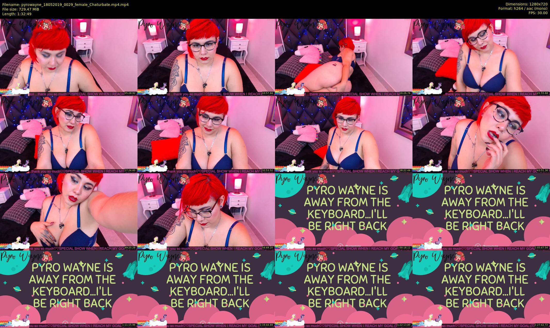 pyrowayne — 93 minute Chaturbate female cam show recording, 720p, May 18, 2019