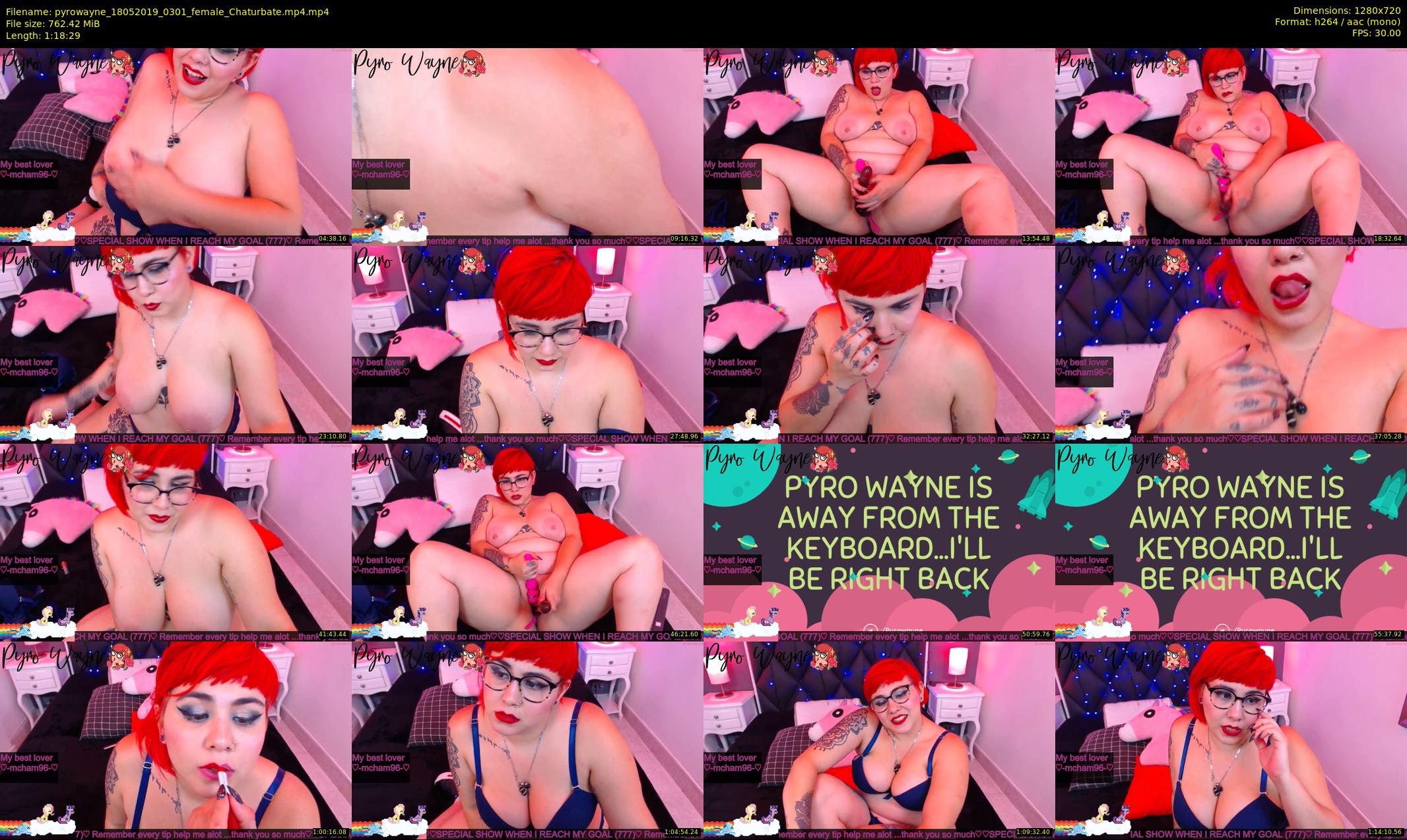 pyrowayne — 79 minute Chaturbate female cam show recording, 720p, May 18, 2019