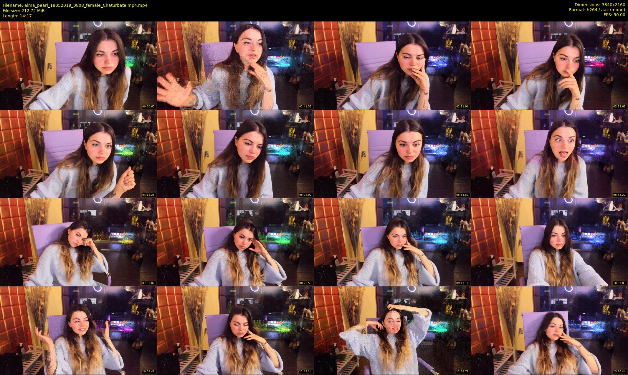 alma_pearl — 15 minute Chaturbate female cam show recording, 4K, May 18, 2019
