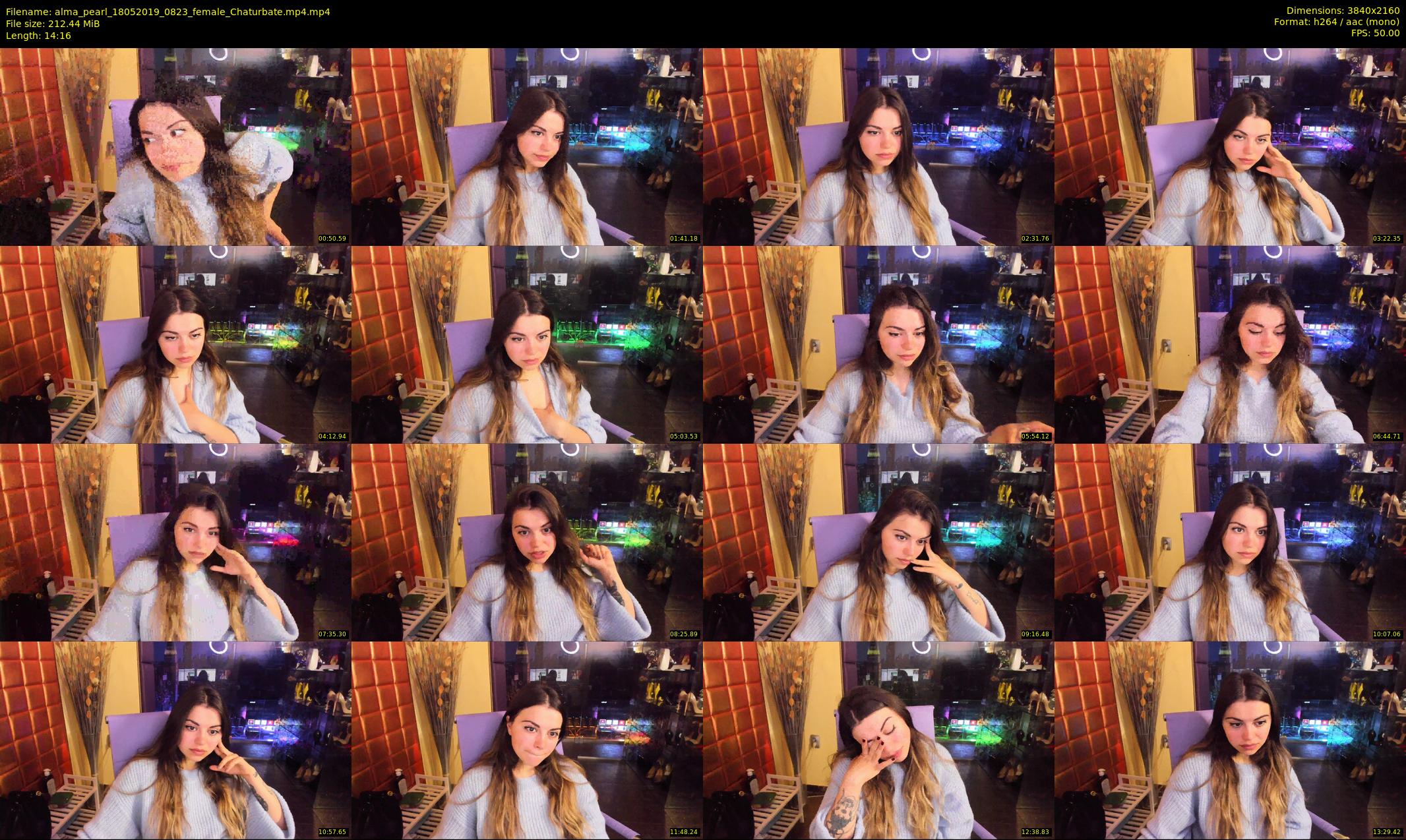alma_pearl — 15 minute Chaturbate female cam show recording, 4K, May 18, 2019
