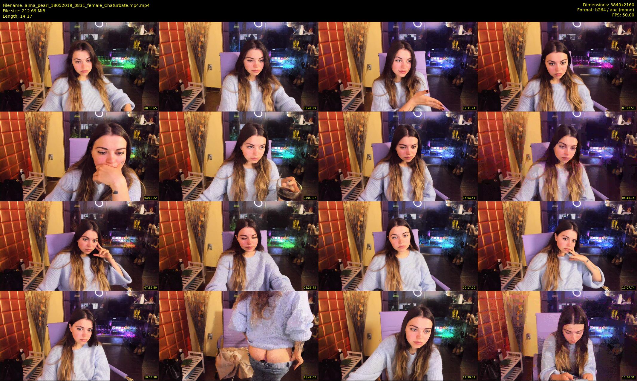alma_pearl — 15 minute Chaturbate female cam show recording, 4K, May 18, 2019