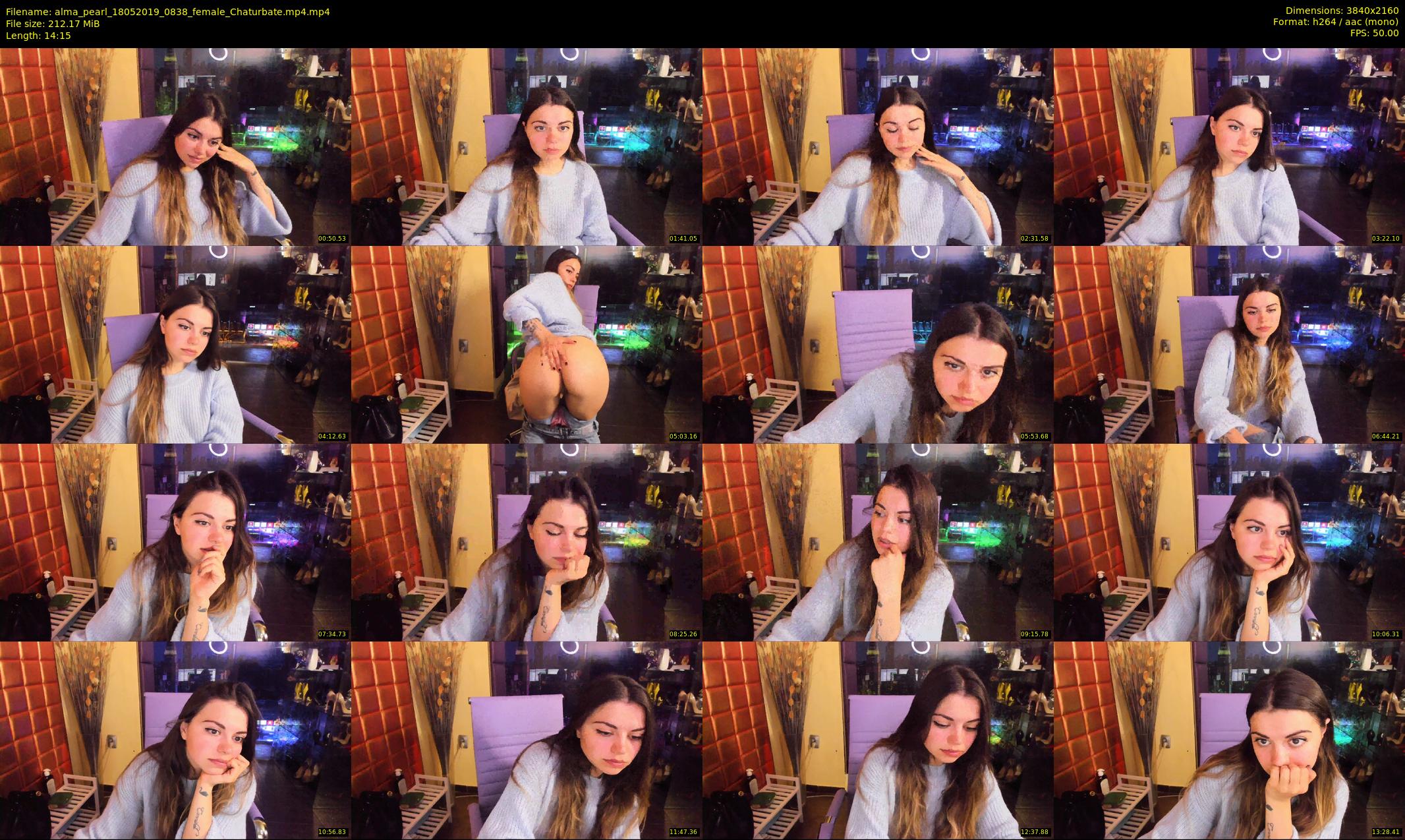alma_pearl — 15 minute Chaturbate female cam show recording, 4K, May 18, 2019