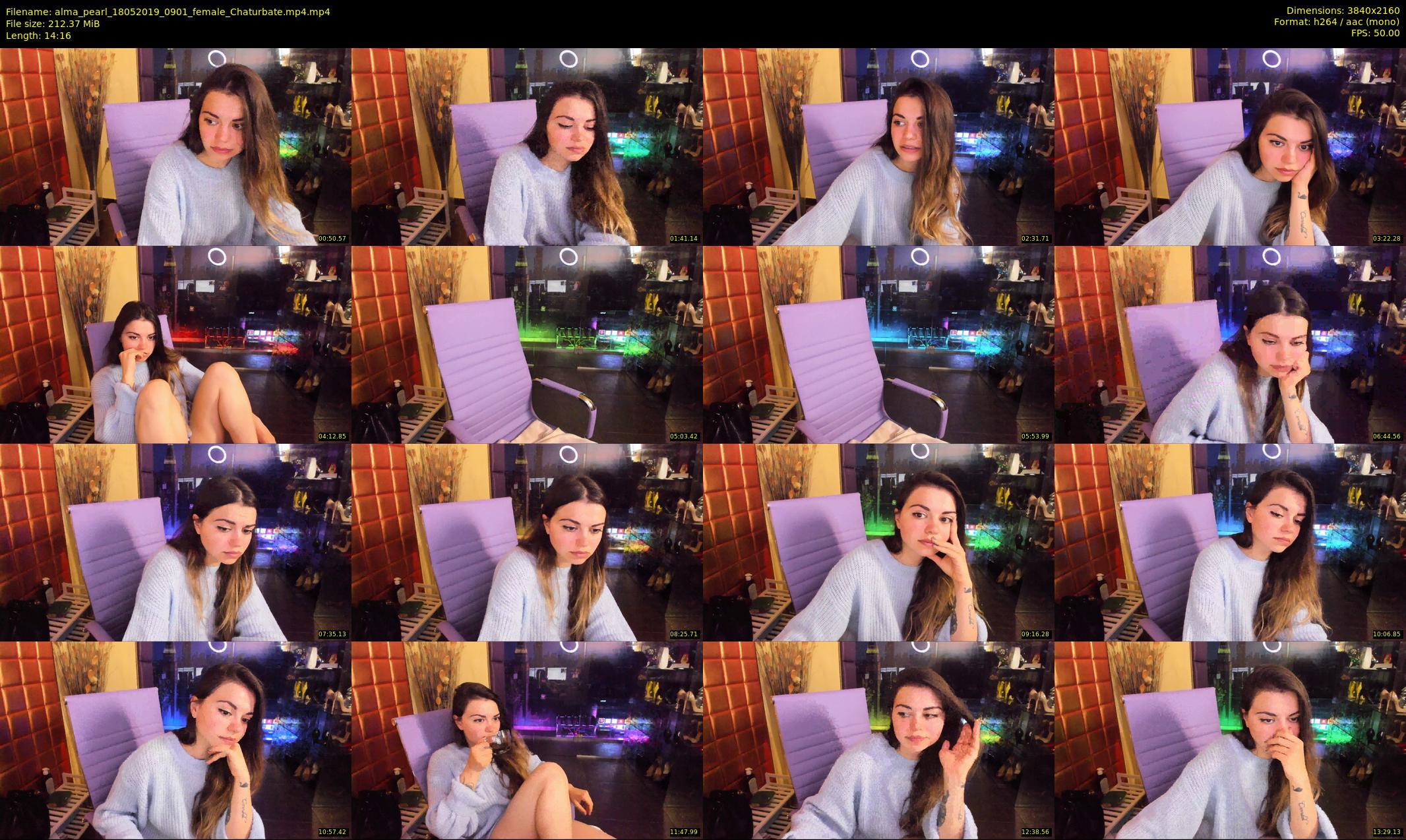 alma_pearl — 15 minute Chaturbate female cam show recording, 4K, May 18, 2019
