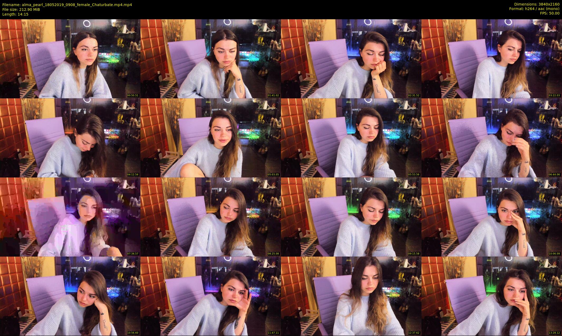 alma_pearl — 15 minute Chaturbate female cam show recording, 4K, May 18, 2019