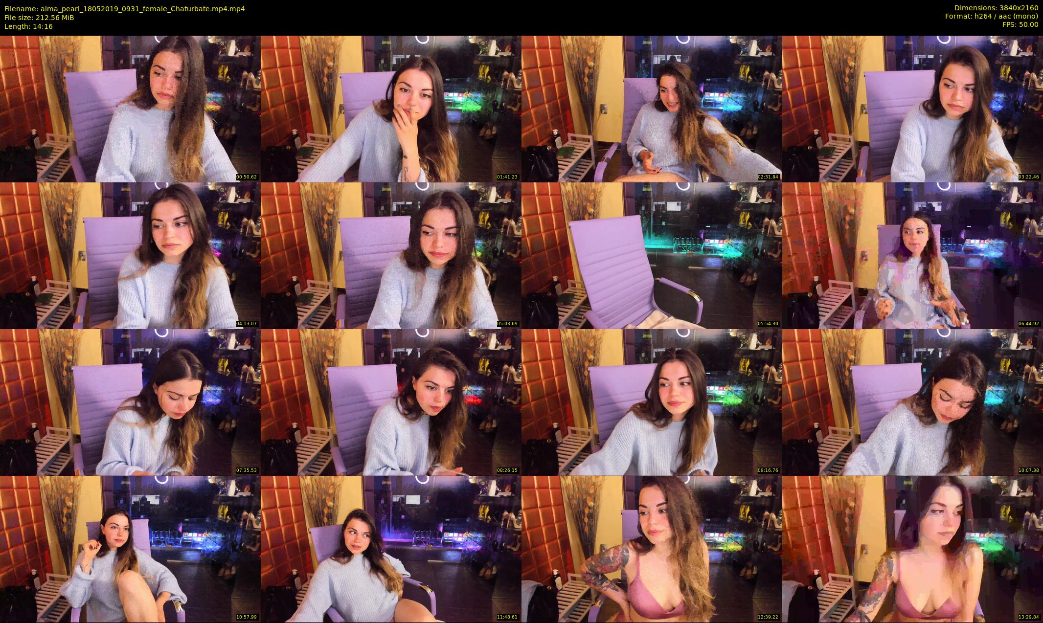 alma_pearl — 15 minute Chaturbate female cam show recording, 4K, May 18, 2019