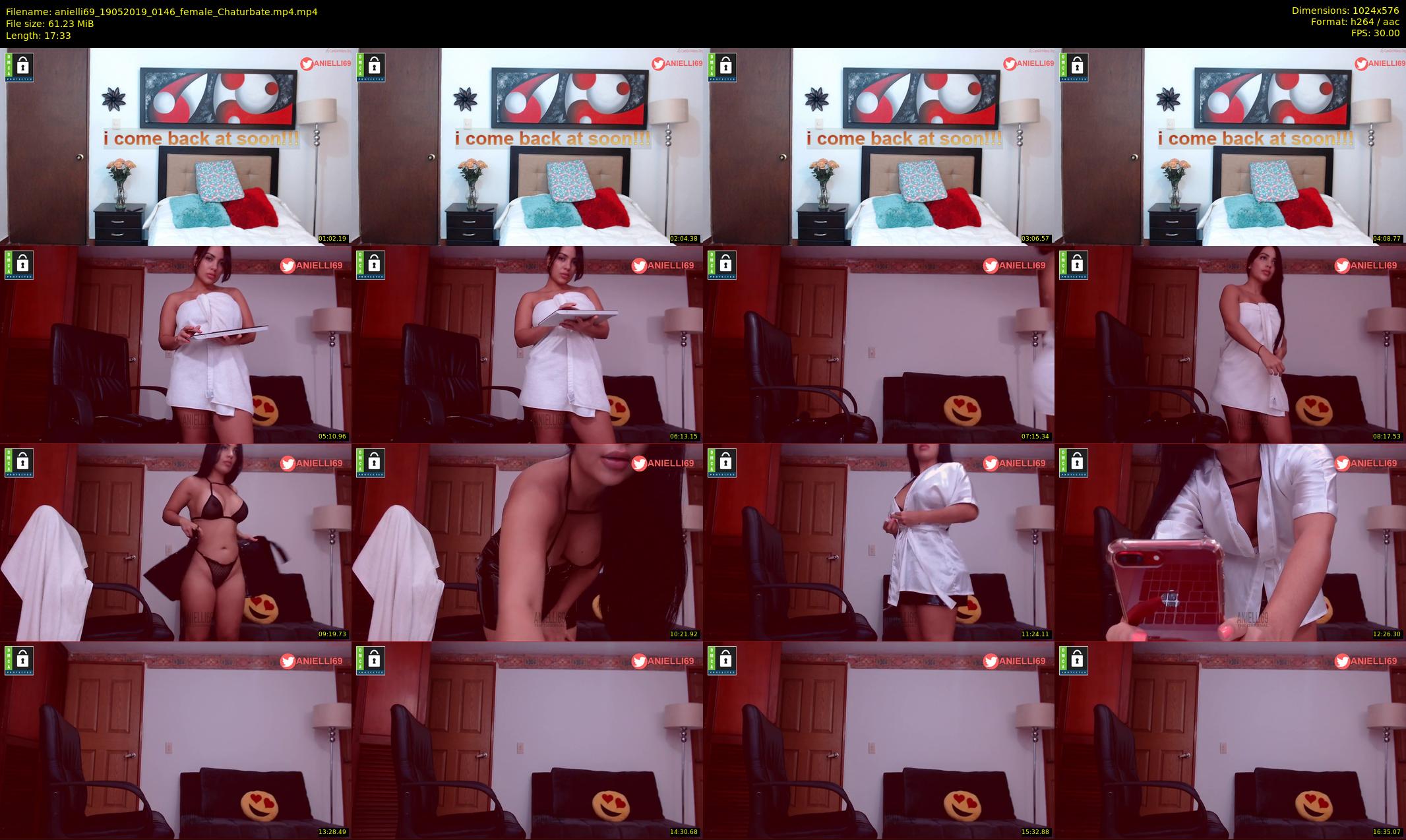 anielli69 — 18 minute Chaturbate female cam show recording, 480p, May 19, 2019