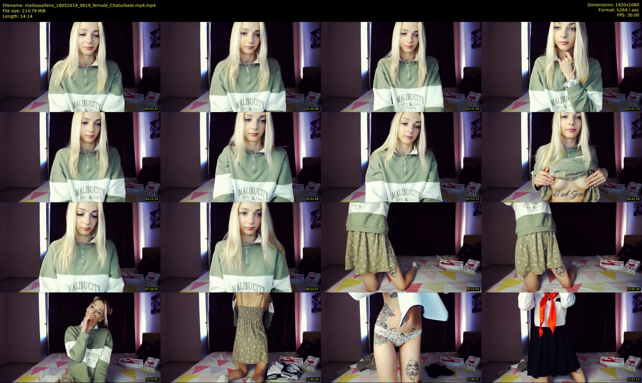 melissaallens — 15 minute Chaturbate female cam show recording, 1080p, May 18, 2019