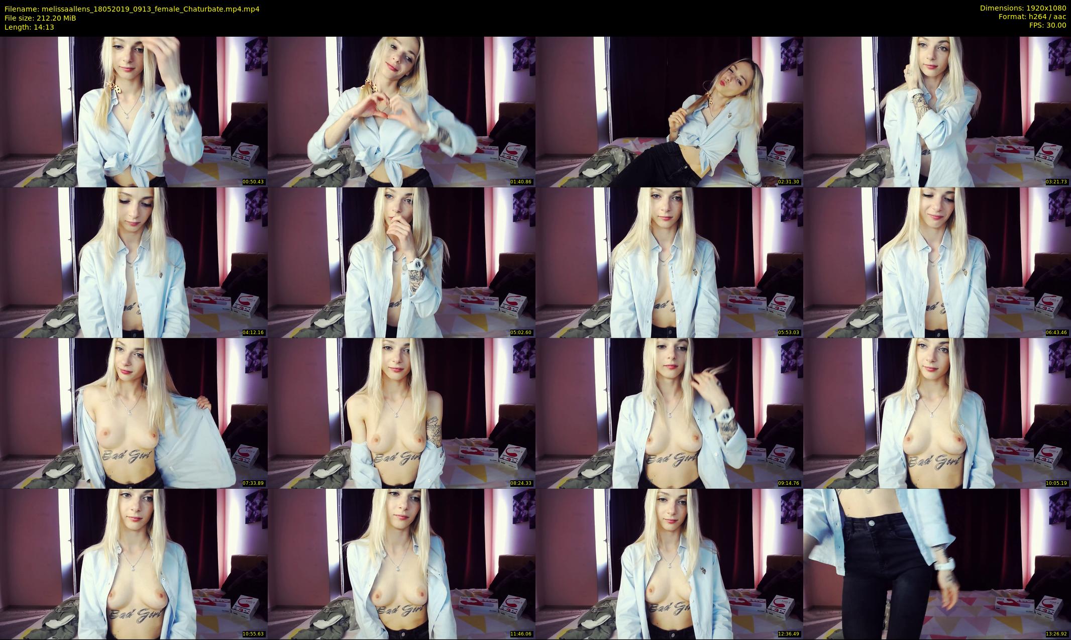 melissaallens — 15 minute Chaturbate female cam show recording, 1080p, May 18, 2019