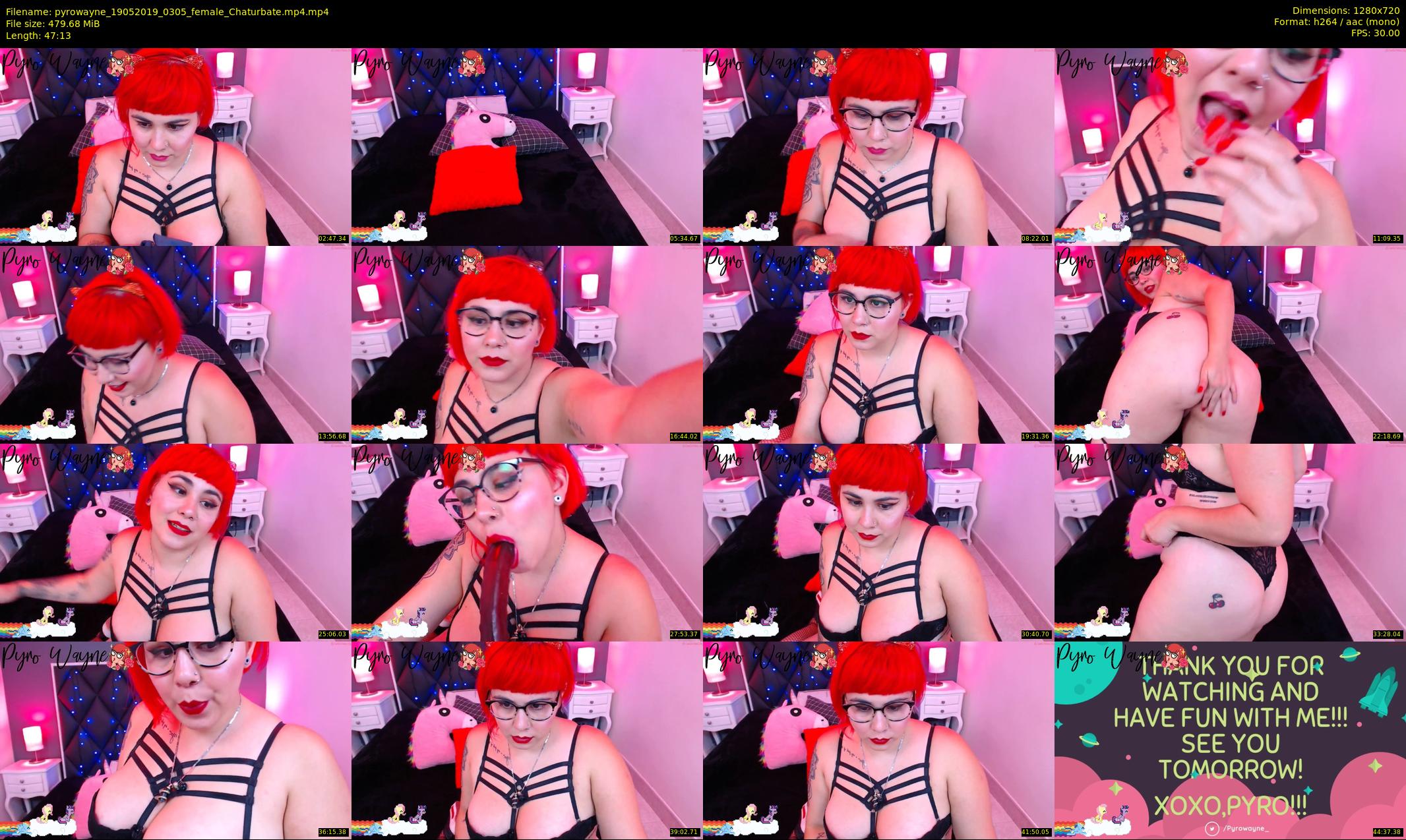pyrowayne — 48 minute Chaturbate female cam show recording, 720p, May 19, 2019