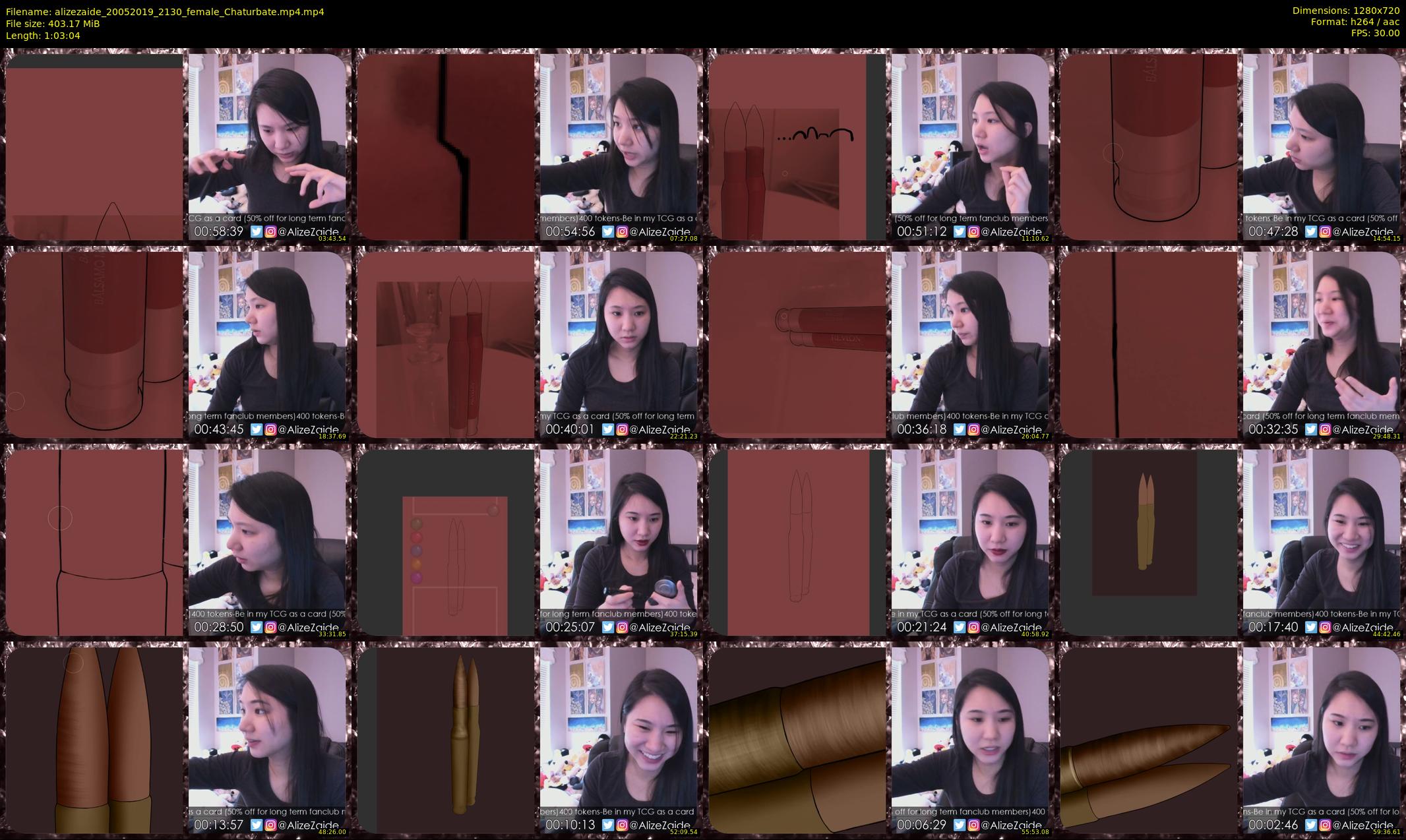 alizezaide — 64 minute Chaturbate female cam show recording, 720p, May 20, 2019