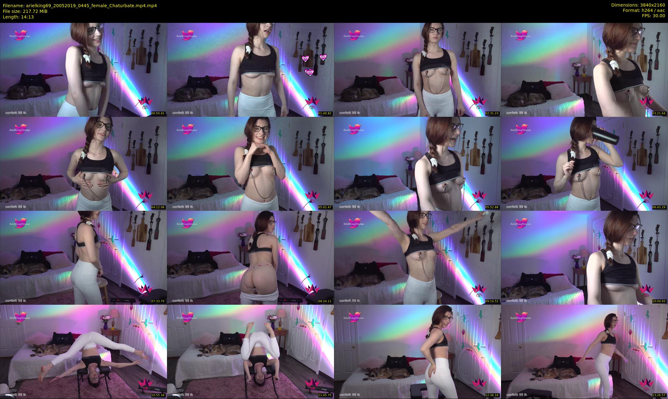 arielking69 — 15 minute Chaturbate female cam show recording, 4K, May 20, 2019