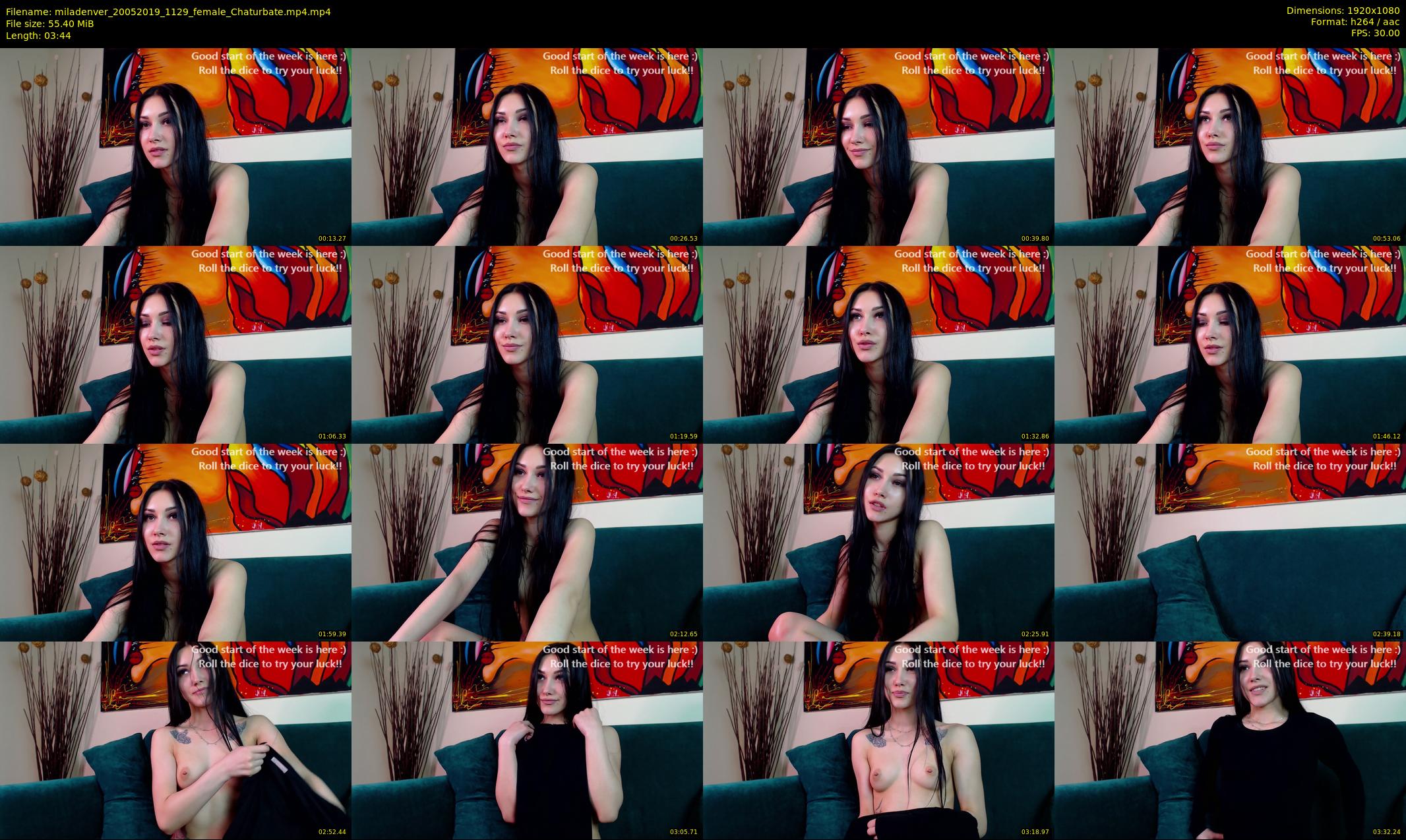 miladenver — 4 minute Chaturbate female cam show recording, 1080p, May 20, 2019
