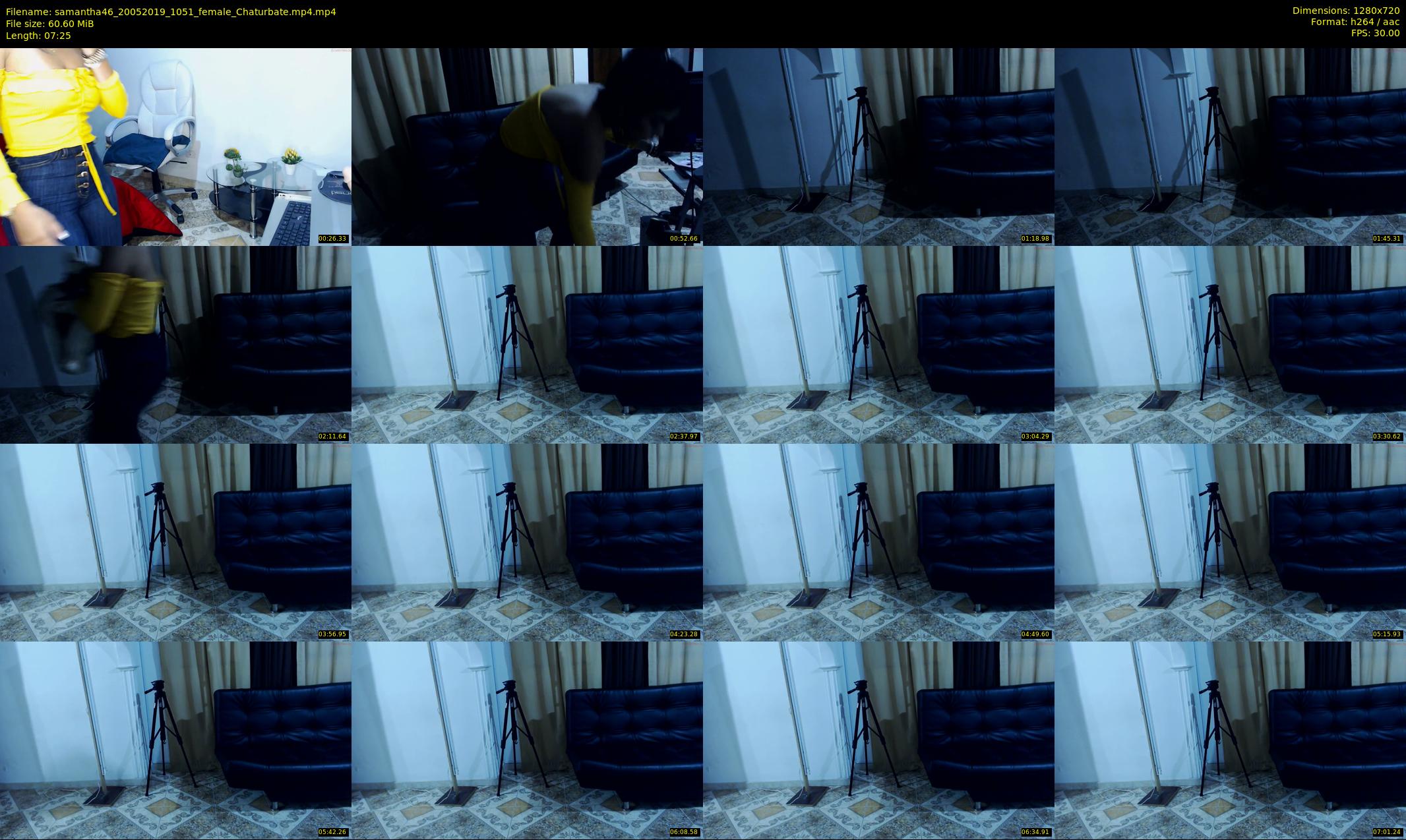 samantha46 — 8 minute Chaturbate female cam show recording, 720p, May 20, 2019