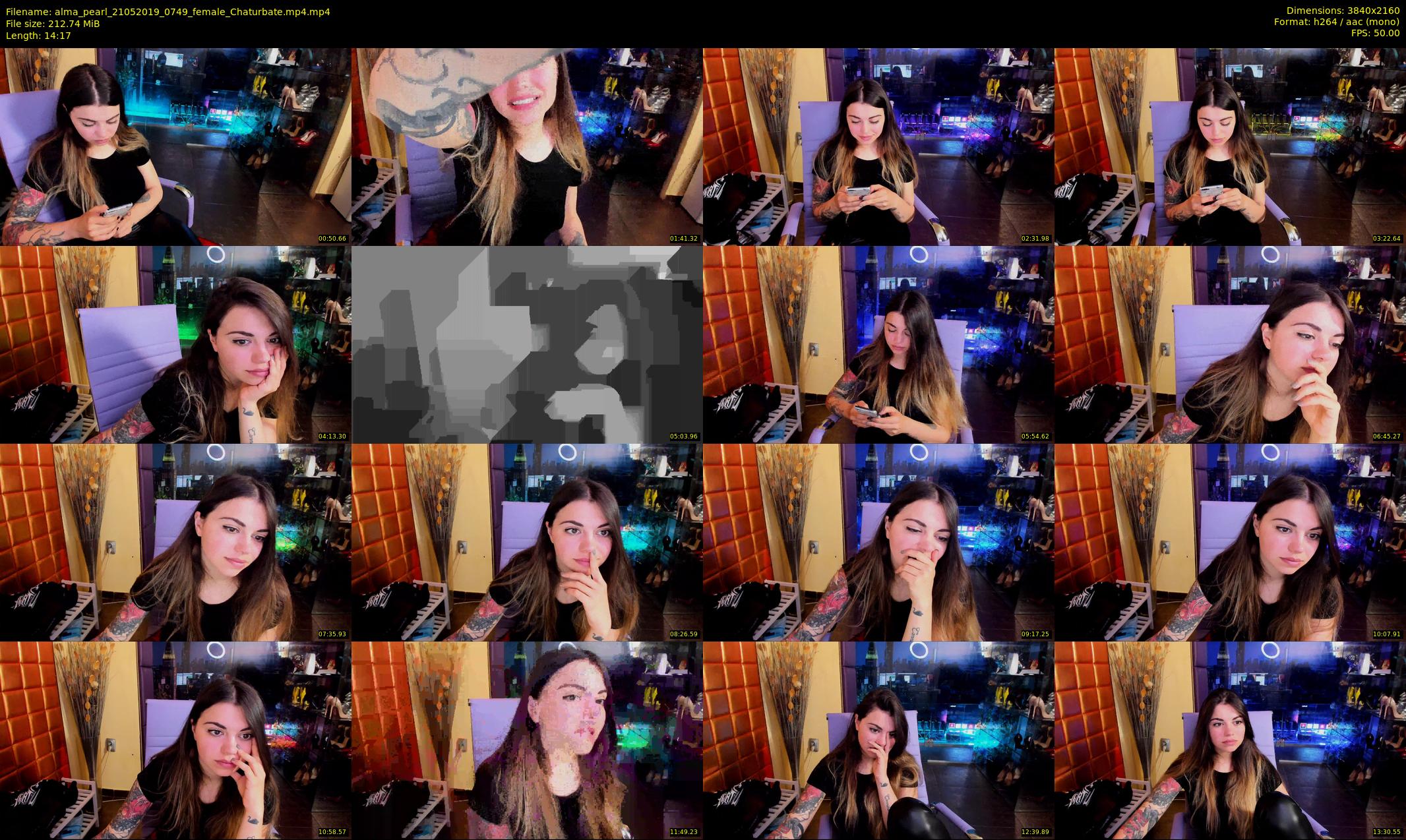 alma_pearl — 15 minute Chaturbate female cam show recording, 4K, May 21, 2019