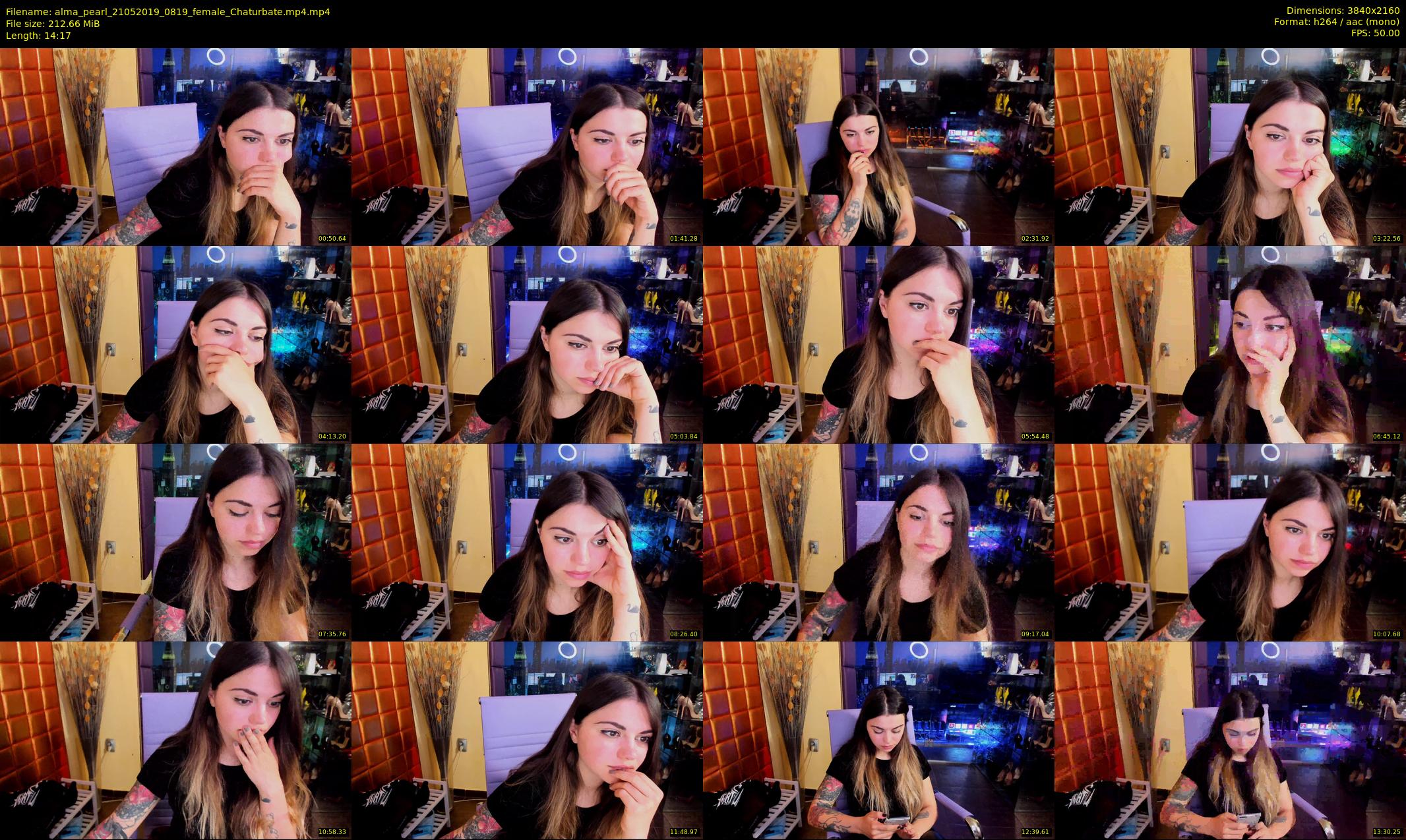 alma_pearl — 15 minute Chaturbate female cam show recording, 4K, May 21, 2019