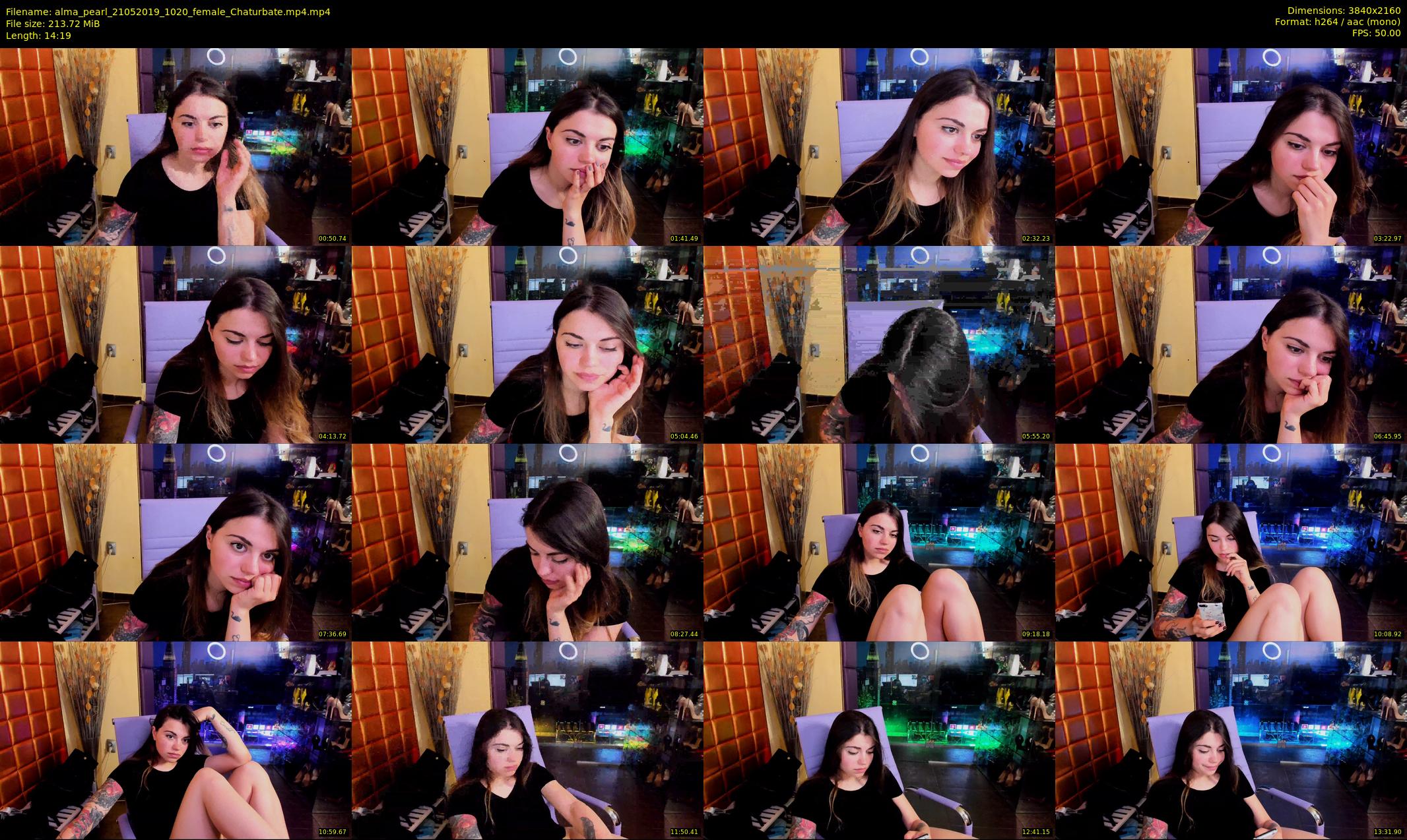 alma_pearl — 15 minute Chaturbate female cam show recording, 4K, May 21, 2019