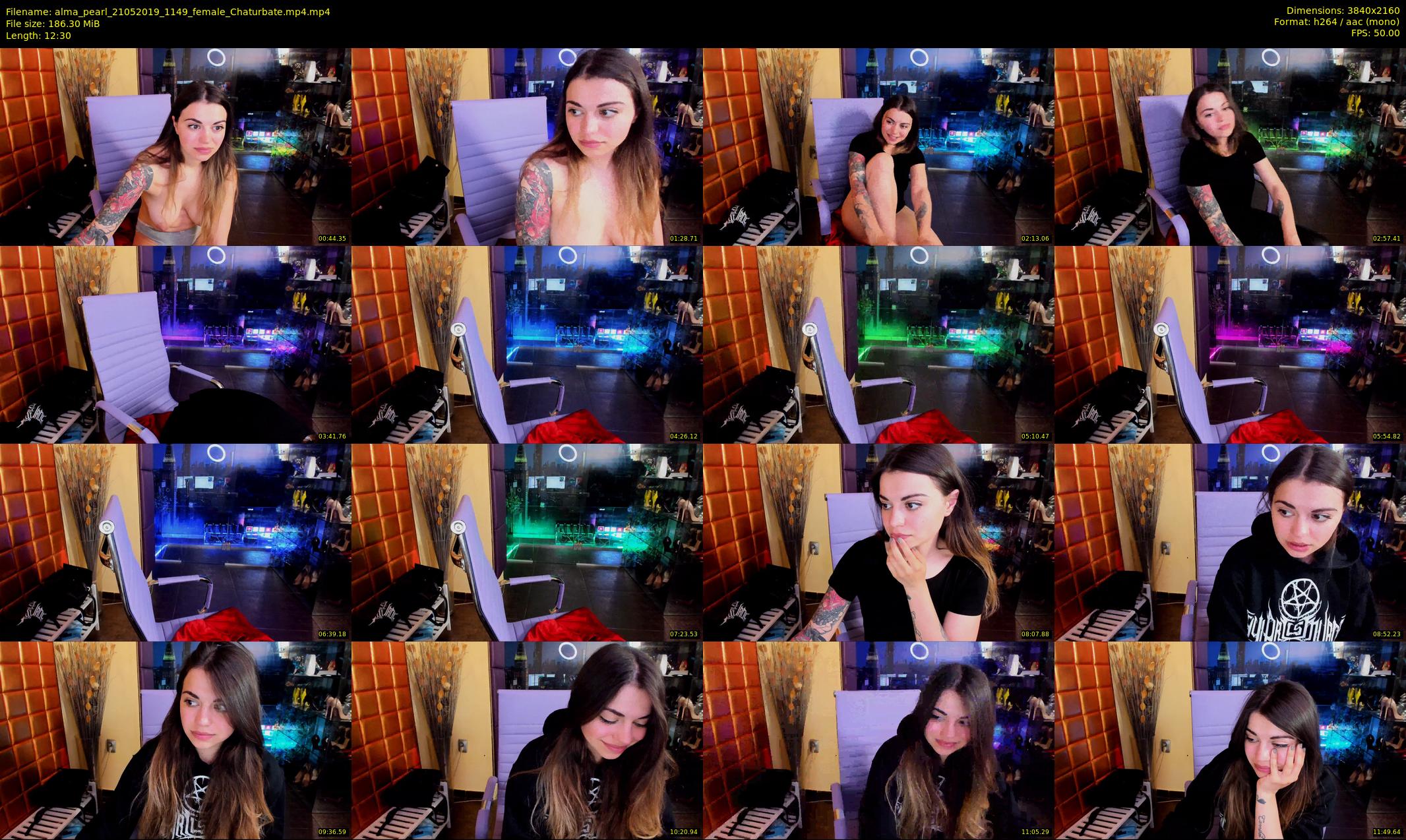 alma_pearl — 13 minute Chaturbate female cam show recording, 4K, May 21, 2019