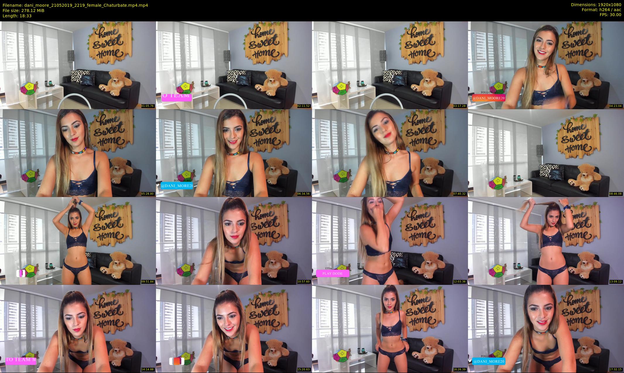 dani_moore — 19 minute Chaturbate female cam show recording, 1080p, May 21, 2019