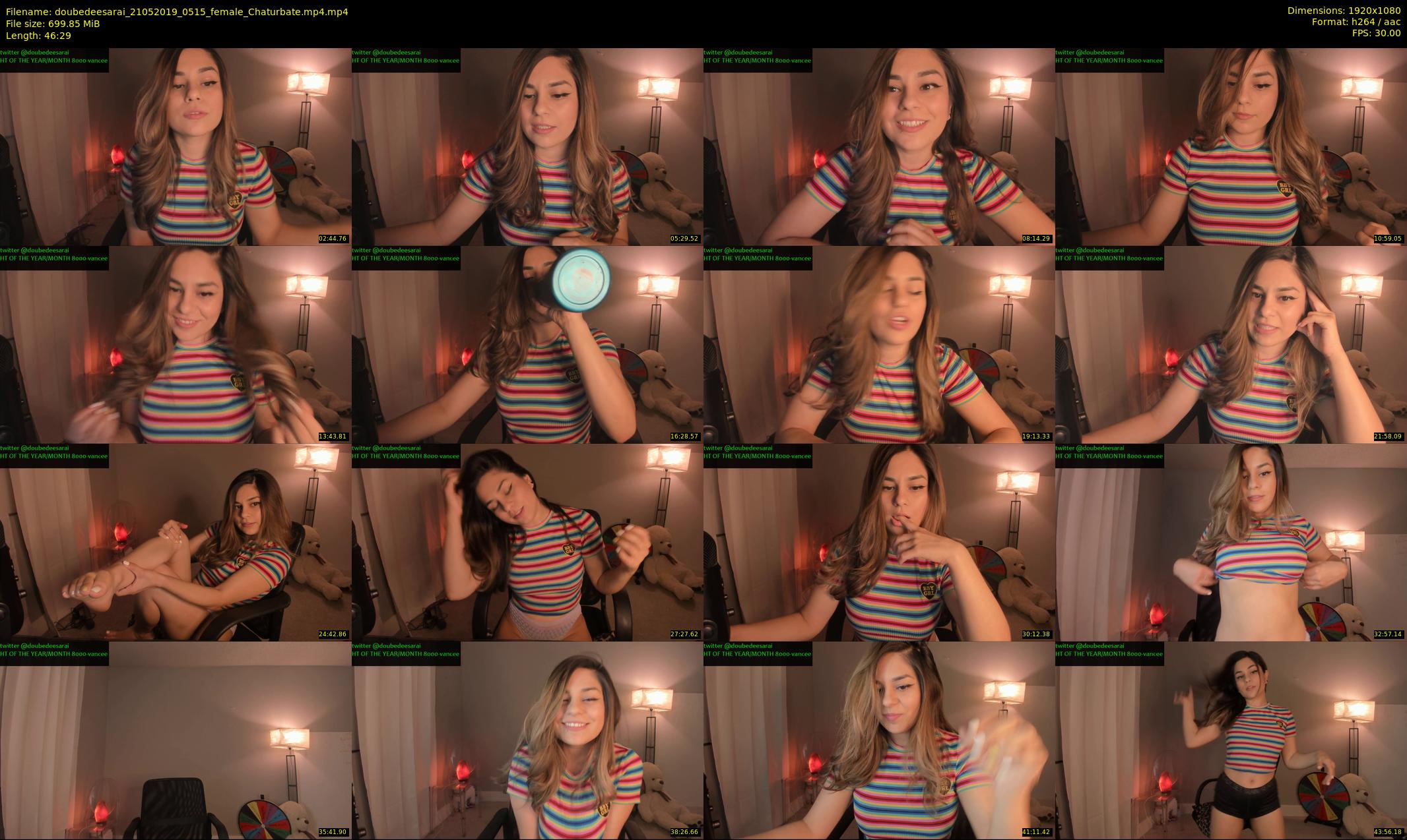 doubedeesarai — 47 minute Chaturbate female cam show recording, 1080p, May 21, 2019