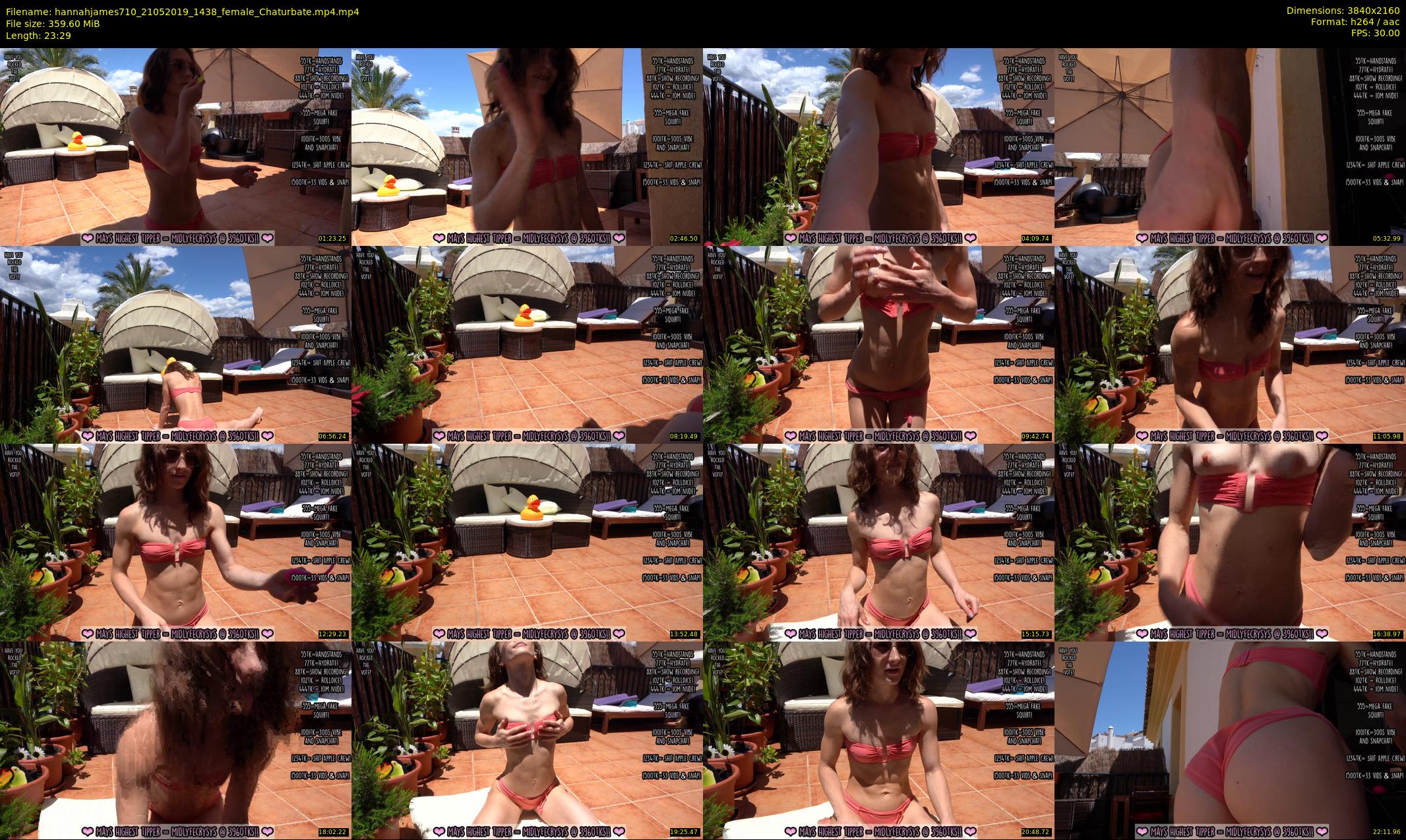 hannahjames710 — 24 minute Chaturbate female cam show recording, 4K, May 21, 2019