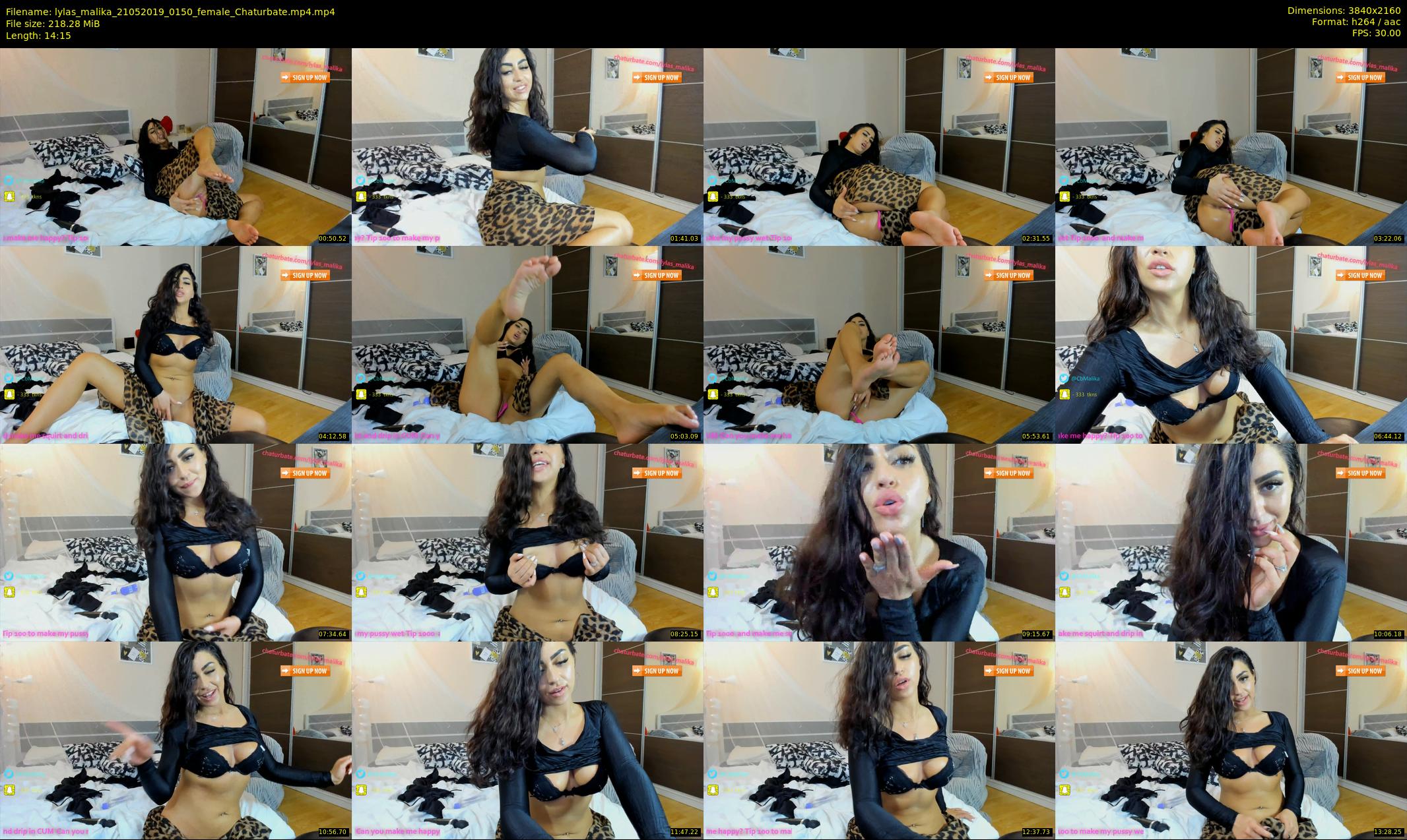 lylas_malika — 15 minute Chaturbate female cam show recording, 4K, May 21, 2019