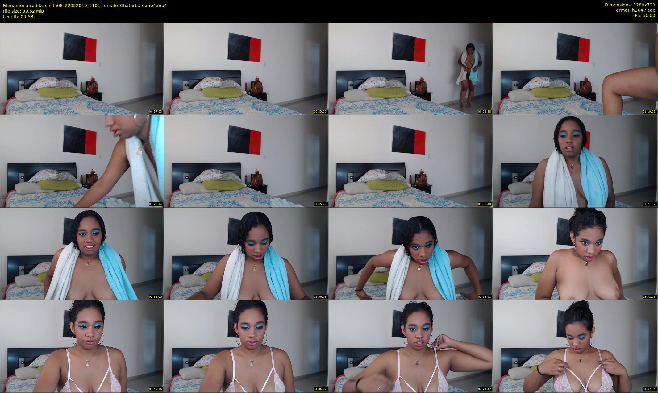 afrodita_smith08 — 5 minute Chaturbate female cam show recording, 720p, May 22, 2019