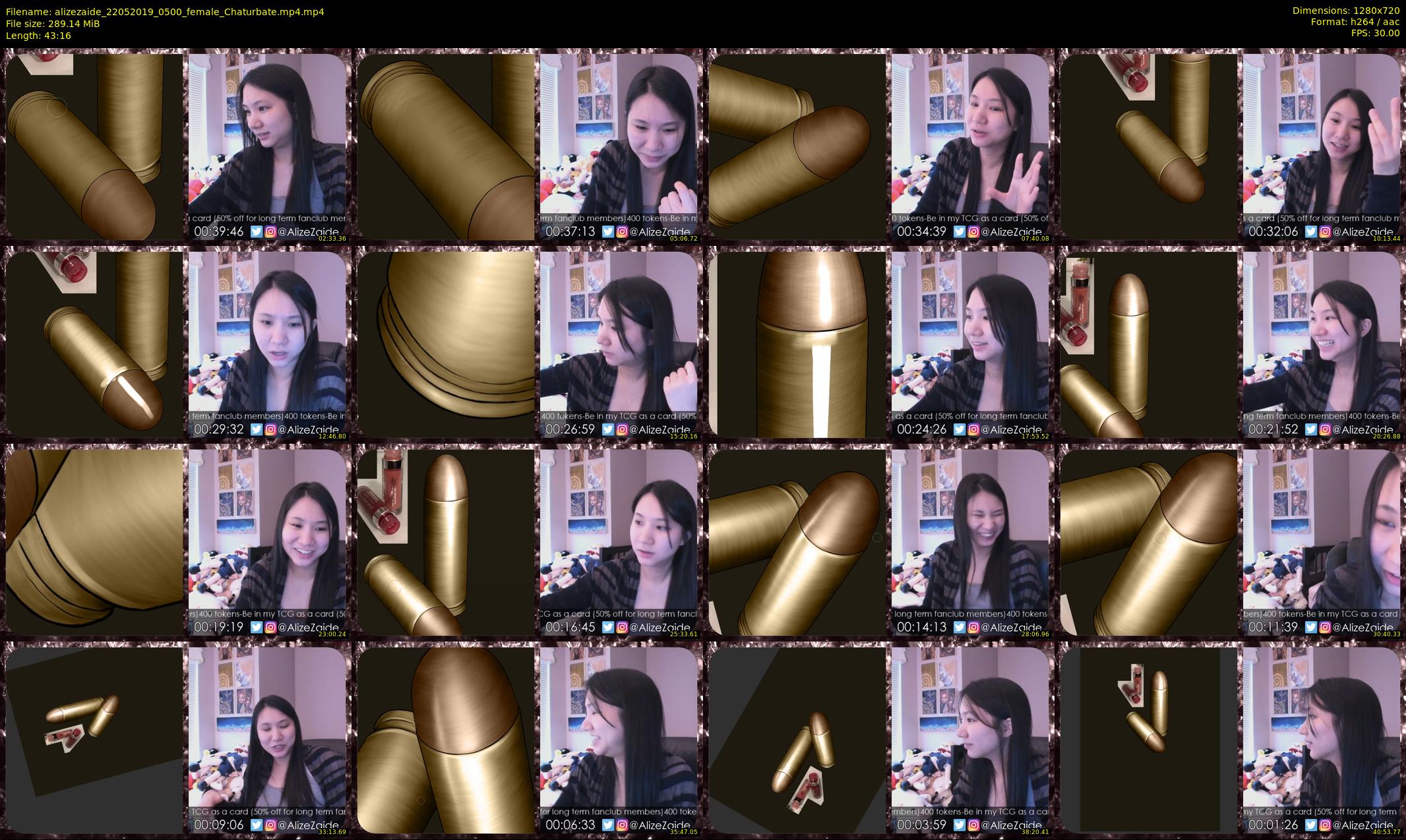 alizezaide — 44 minute Chaturbate female cam show recording, 720p, May 22, 2019