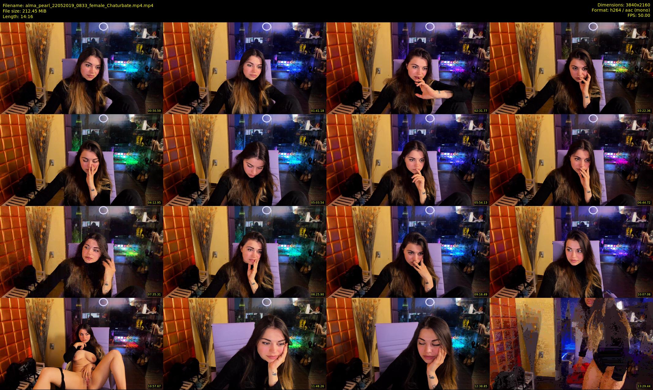 alma_pearl — 15 minute Chaturbate female cam show recording, 4K, May 22, 2019
