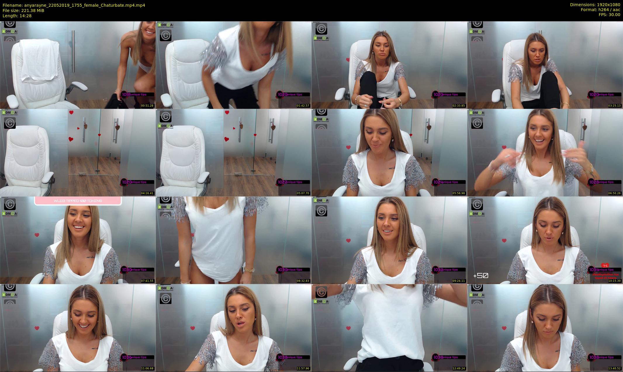 anyarayne — 15 minute Chaturbate female cam show recording, 1080p, May 22, 2019