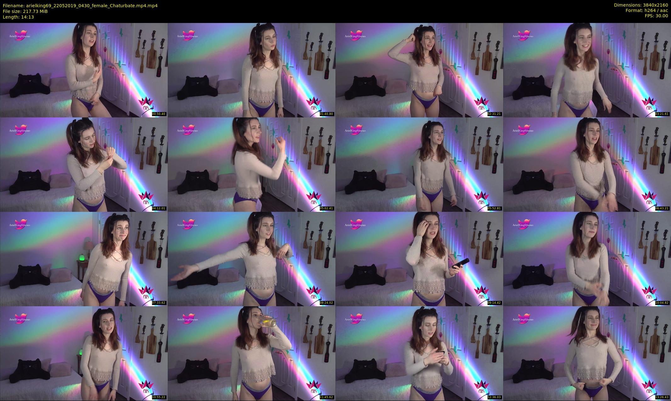 arielking69 — 15 minute Chaturbate female cam show recording, 4K, May 22, 2019