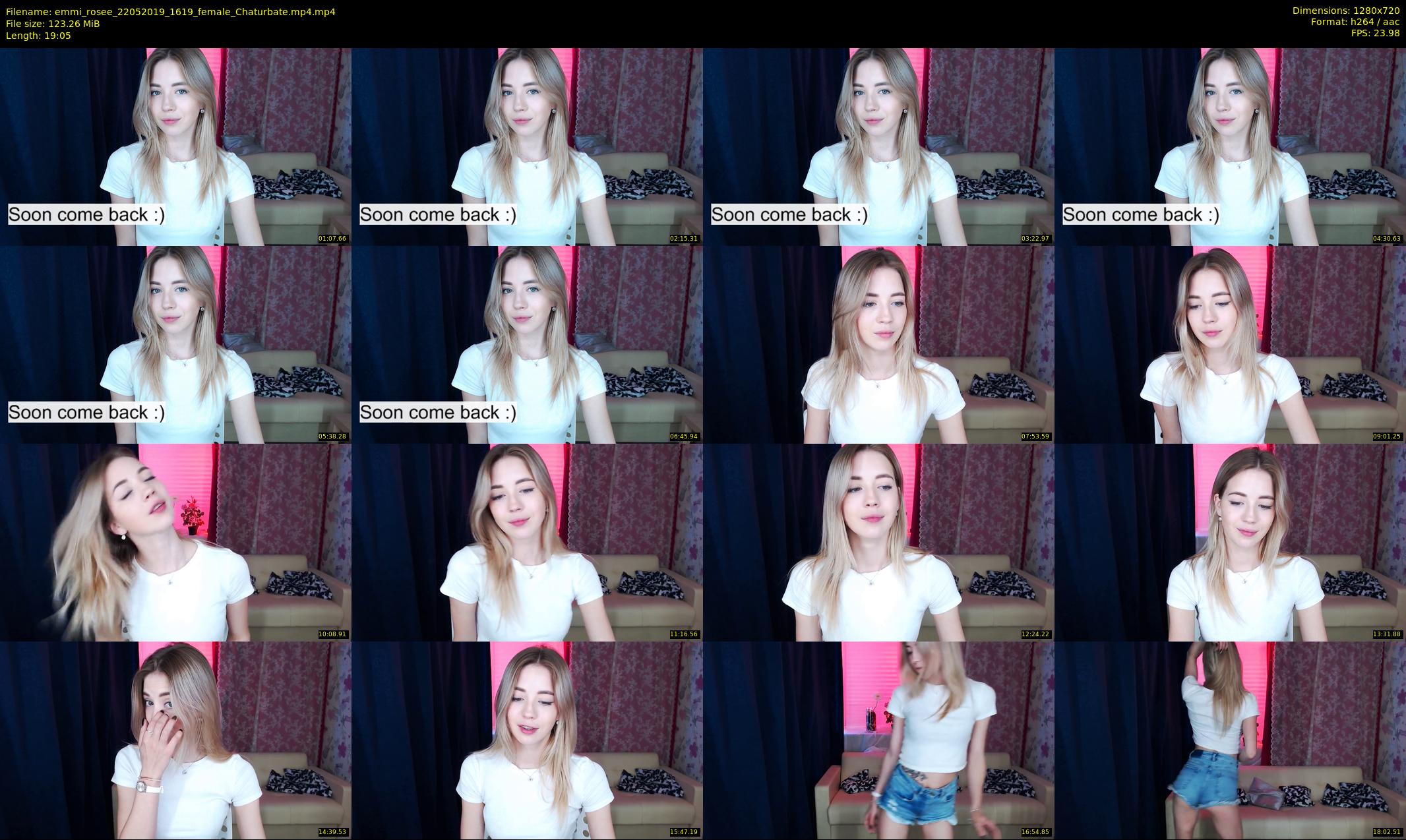 emmi_rosee — 20 minute Chaturbate female cam show recording, 720p, May 22, 2019
