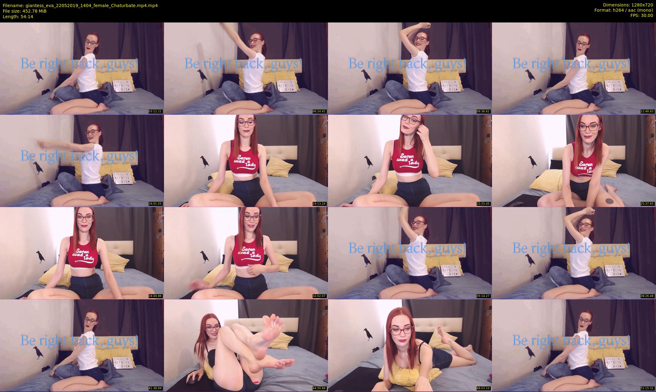 giantess_eva — 55 minute Chaturbate female cam show recording, 720p, May 22, 2019