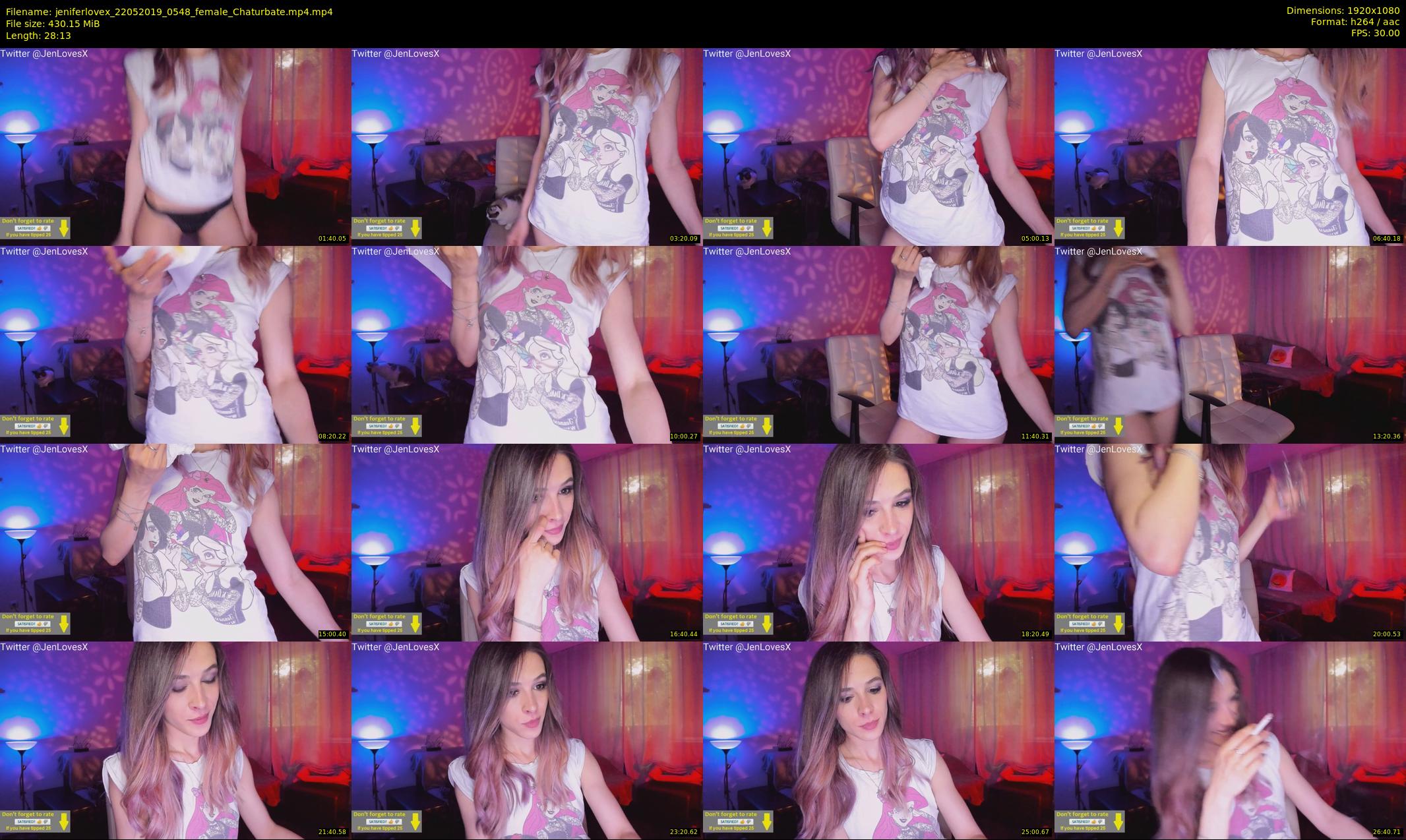 jeniferlovex — 29 minute Chaturbate female cam show recording, 1080p, May 22, 2019