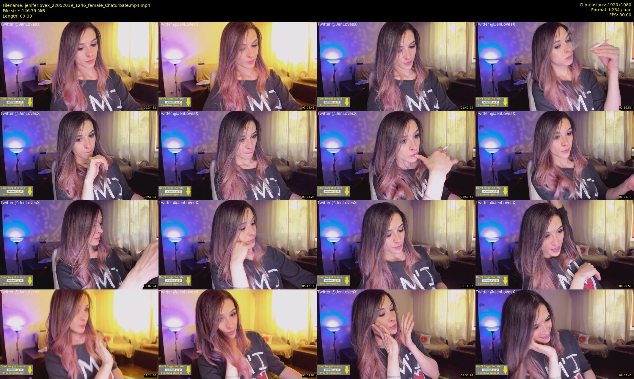 jeniferlovex — 10 minute Chaturbate female cam show recording, 1080p, May 22, 2019