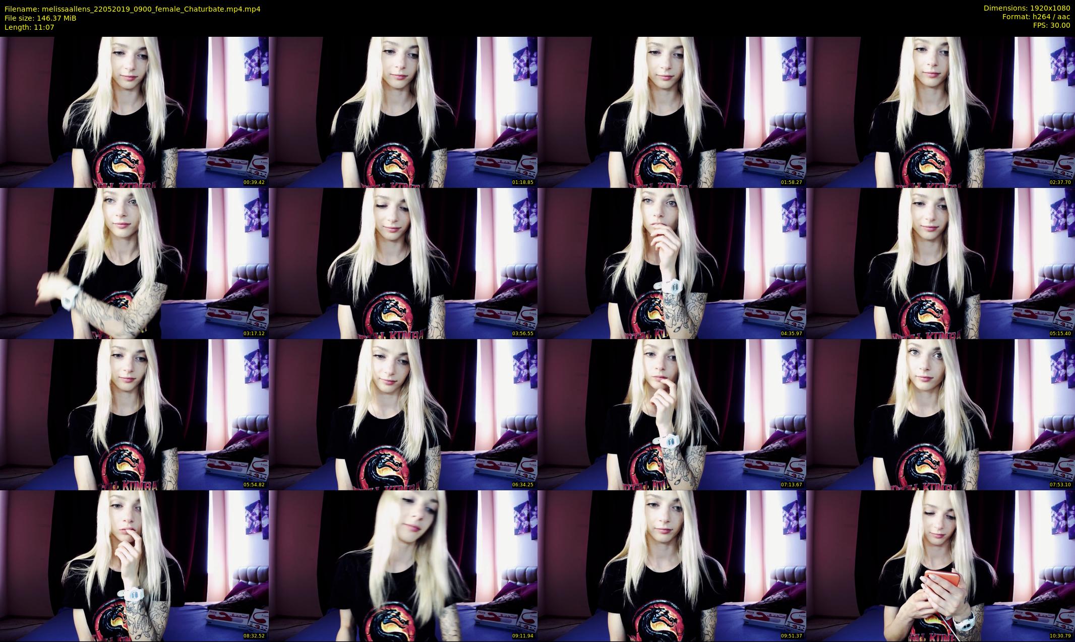 melissaallens — 12 minute Chaturbate female cam show recording, 1080p, May 22, 2019