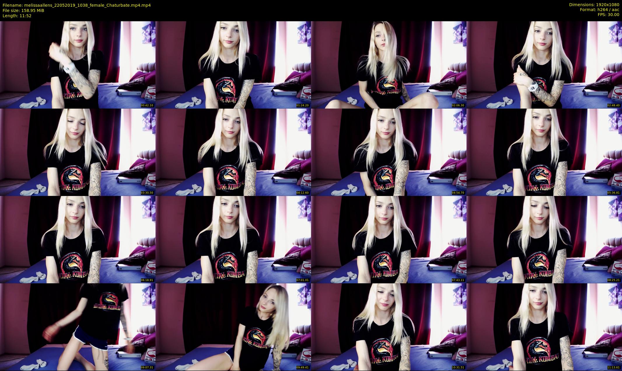 melissaallens — 12 minute Chaturbate female cam show recording, 1080p, May 22, 2019