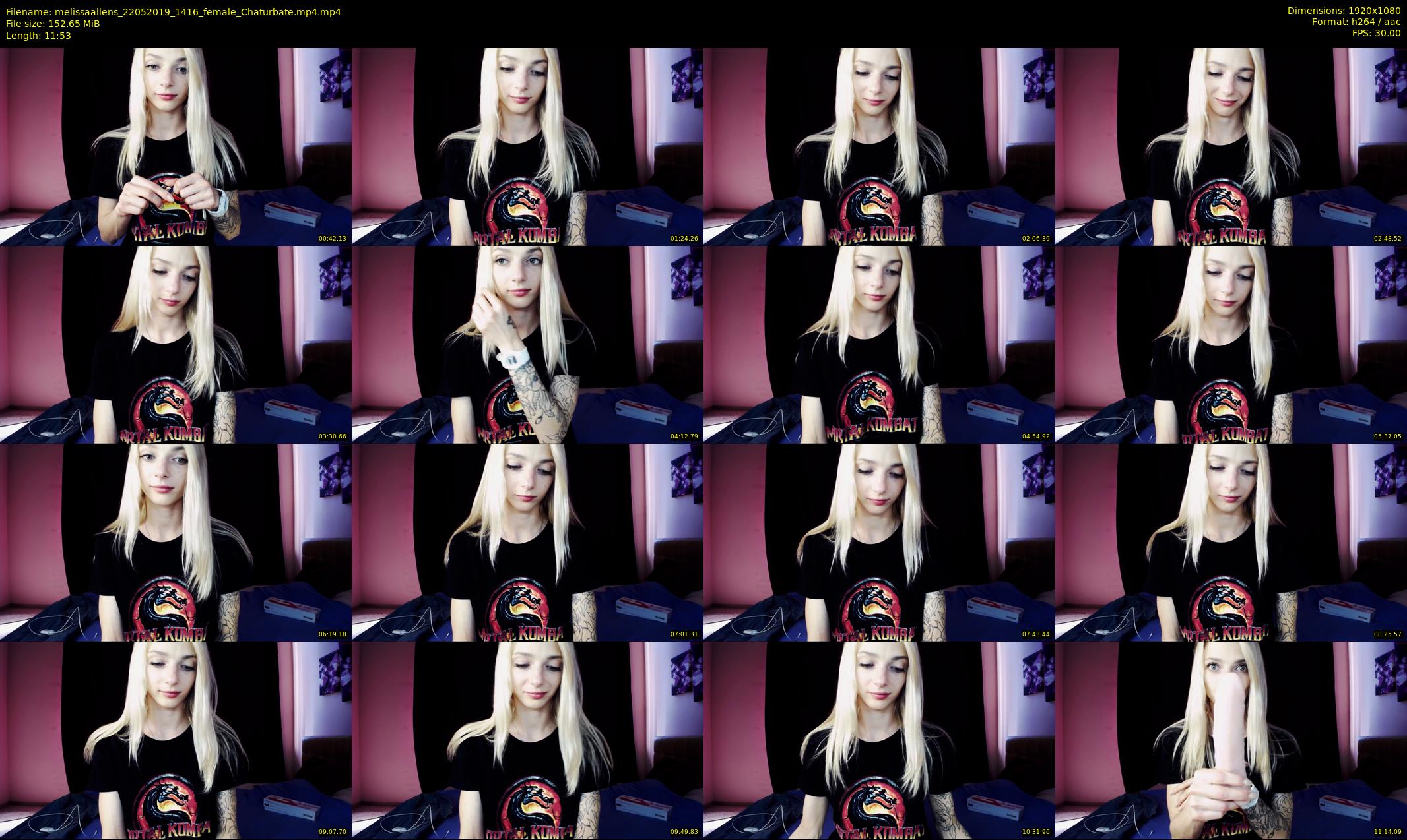 melissaallens — 12 minute Chaturbate female cam show recording, 1080p, May 22, 2019