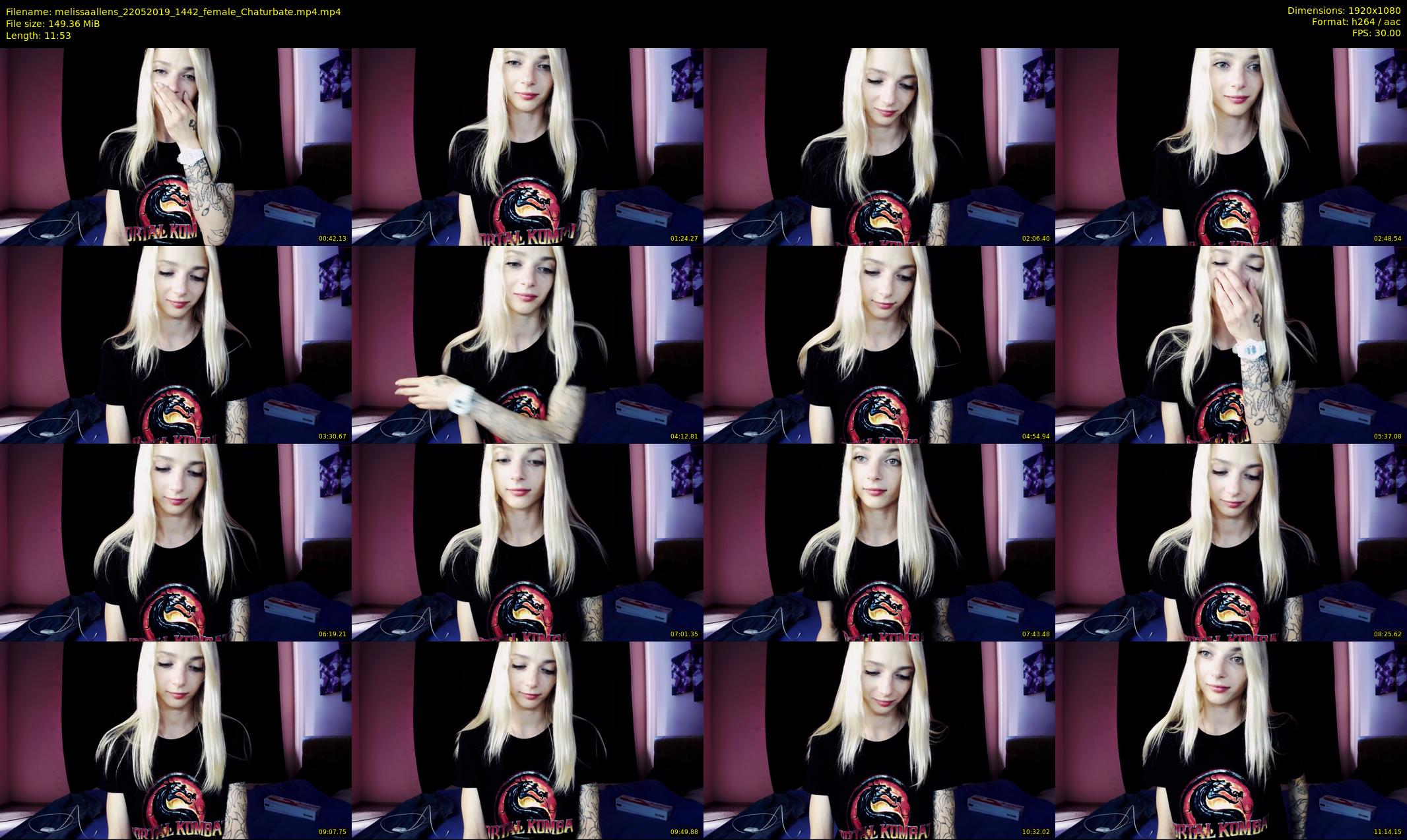 melissaallens — 12 minute Chaturbate female cam show recording, 1080p, May 22, 2019